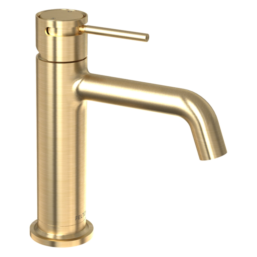 FELTON TATE BASIN MIXER BRUSHED GOLD | Austpek Bathrooms