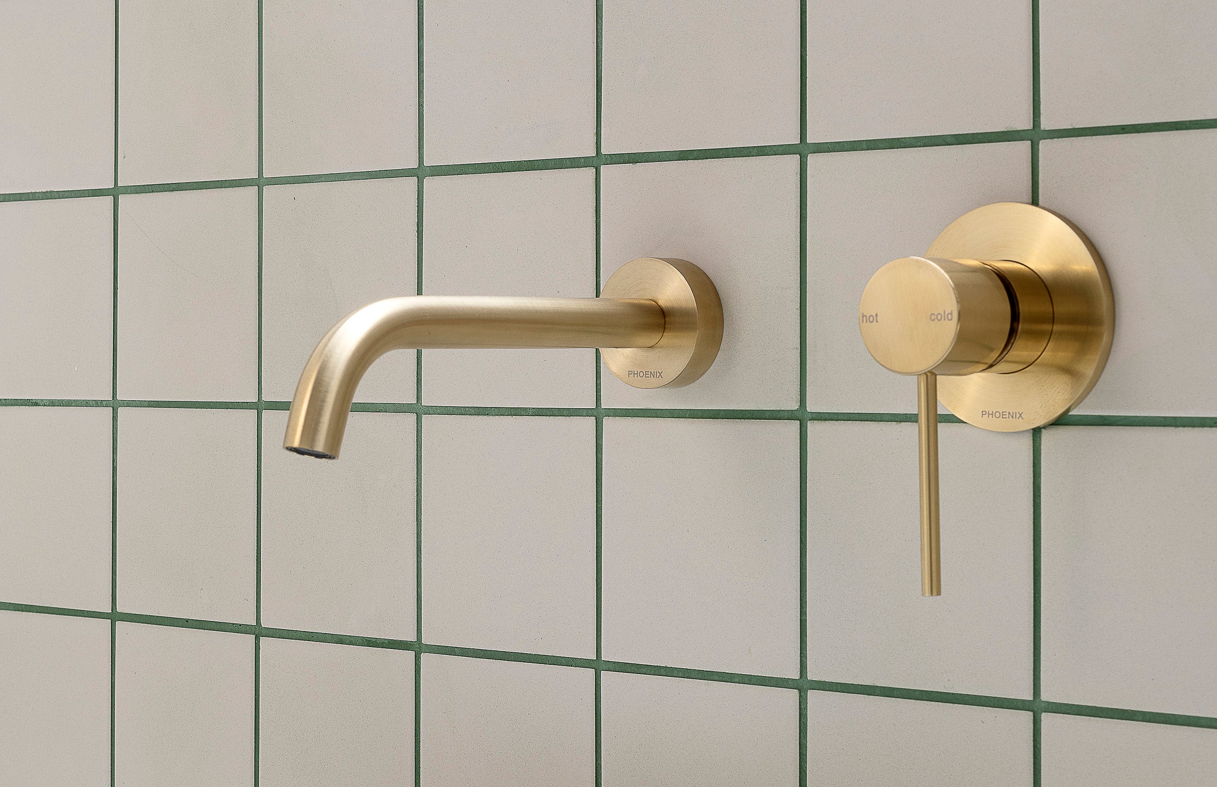 PHOENIX VIVID SLIMLINE SWITCHMIX WALL AND SHOWER MIXER BRUSHED GOLD