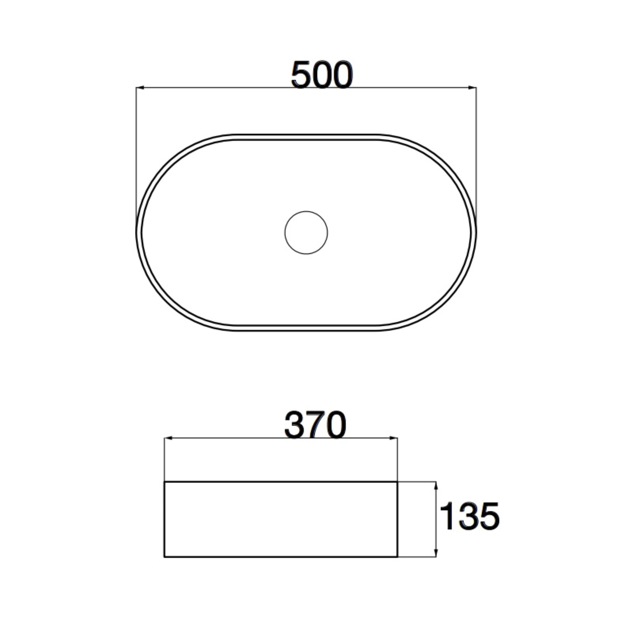 AQUAPERLA CERAMIC FLUTED OVAL ABOVE COUNTER BASIN GLOSS WHITE 500MM