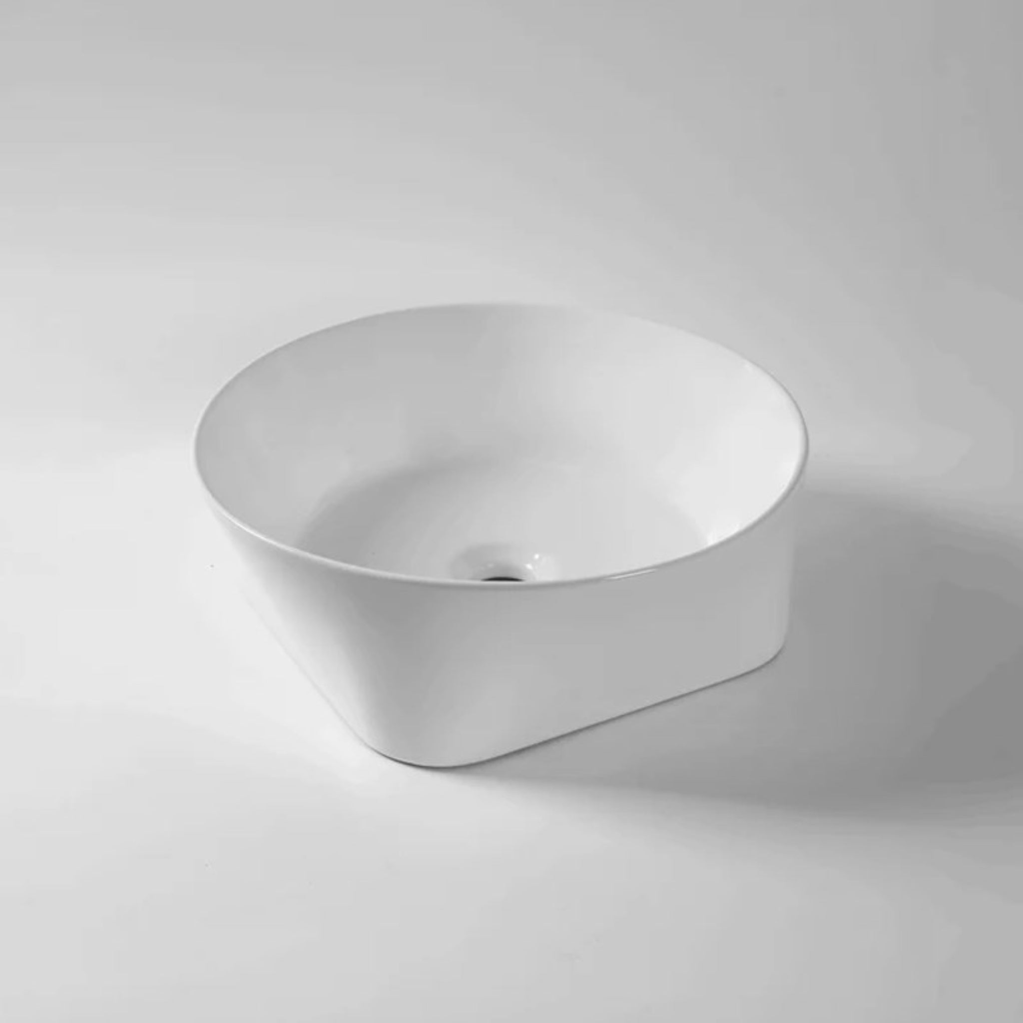 AQUAPERLA CERAMIC ROUND ABOVE COUNTER BASIN GLOSS WHITE 400MM