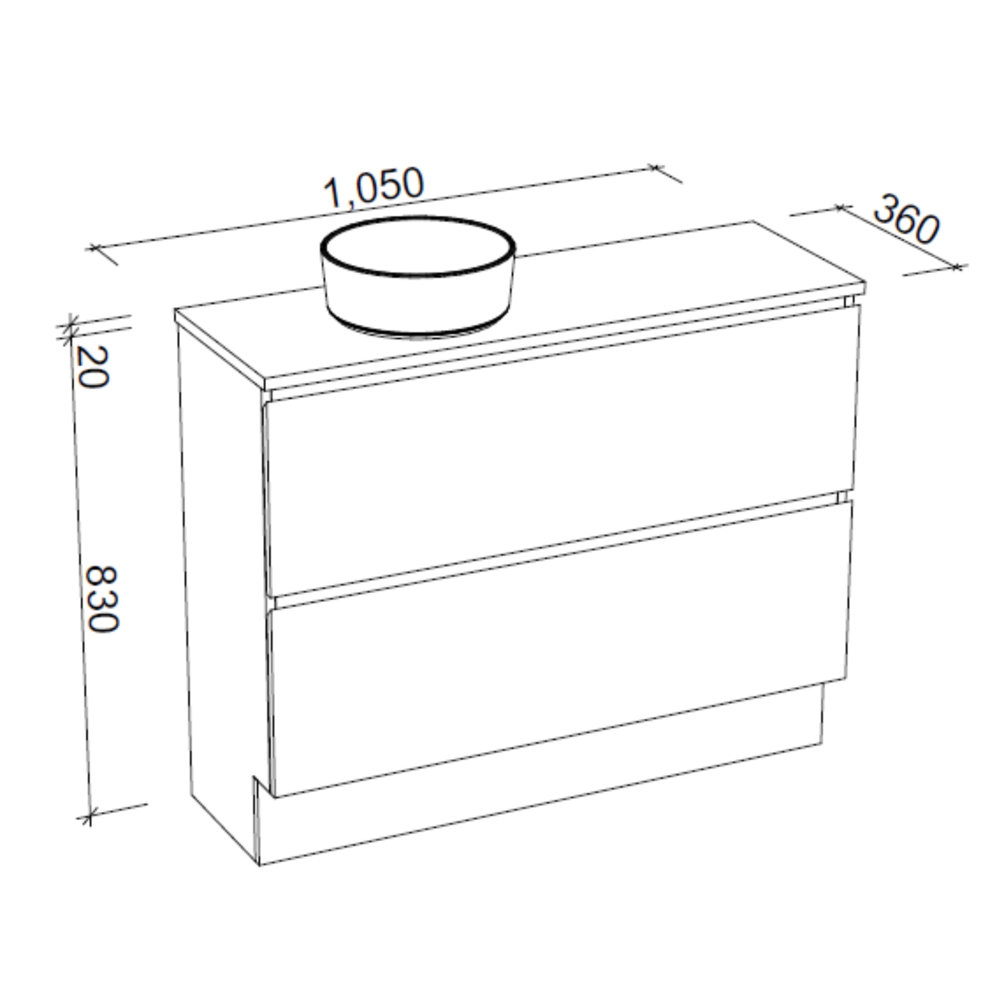 Test 2 TIMBERLINE BILLIE SPACE SAVING CUSTOM FLOOR STANDING VANITY (ALL SIZING) (Copy)