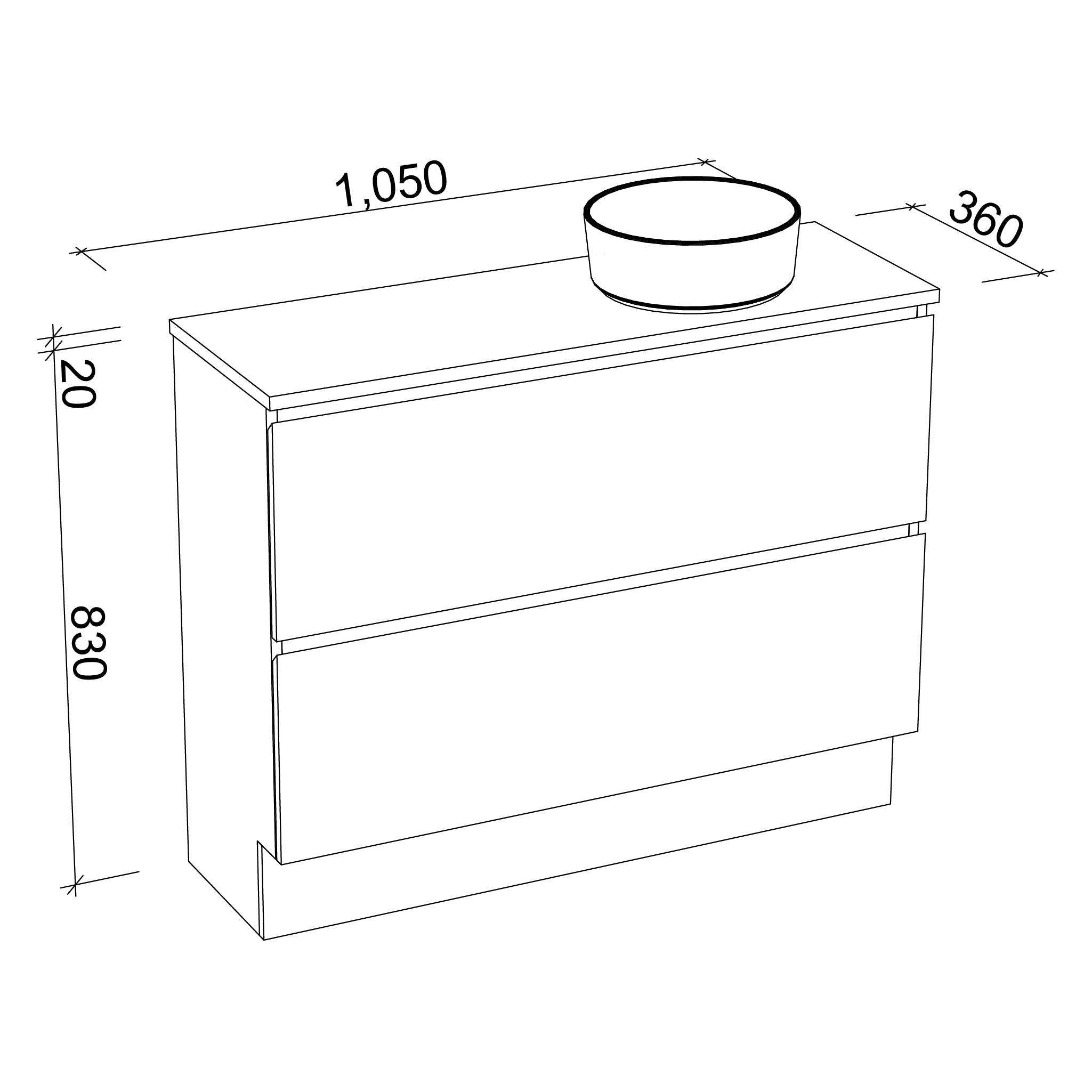 Test 2 TIMBERLINE BILLIE SPACE SAVING CUSTOM FLOOR STANDING VANITY (ALL SIZING) (Copy)