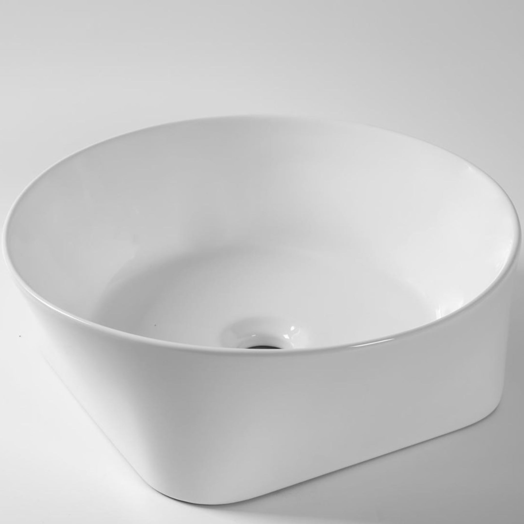 AQUAPERLA CERAMIC ROUND ABOVE COUNTER BASIN GLOSS WHITE 400MM