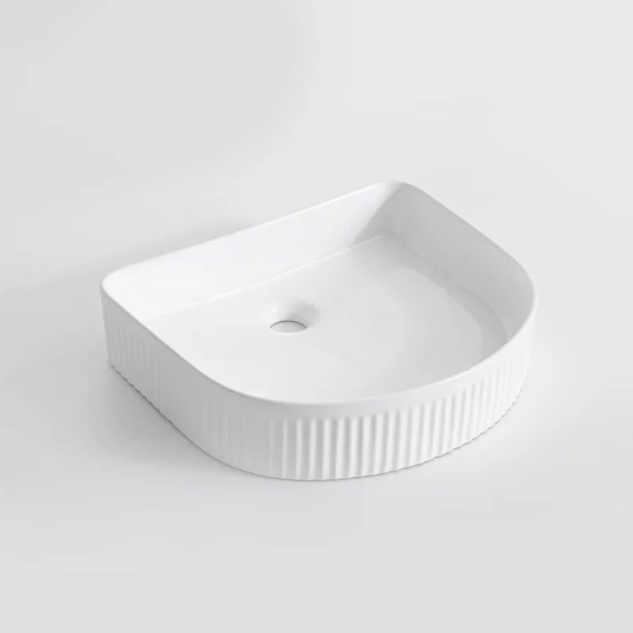 AQUAPERLA CERAMIC ARCH SHAPE ABOVE COUNTER BASIN GLOSS WHITE 415MM