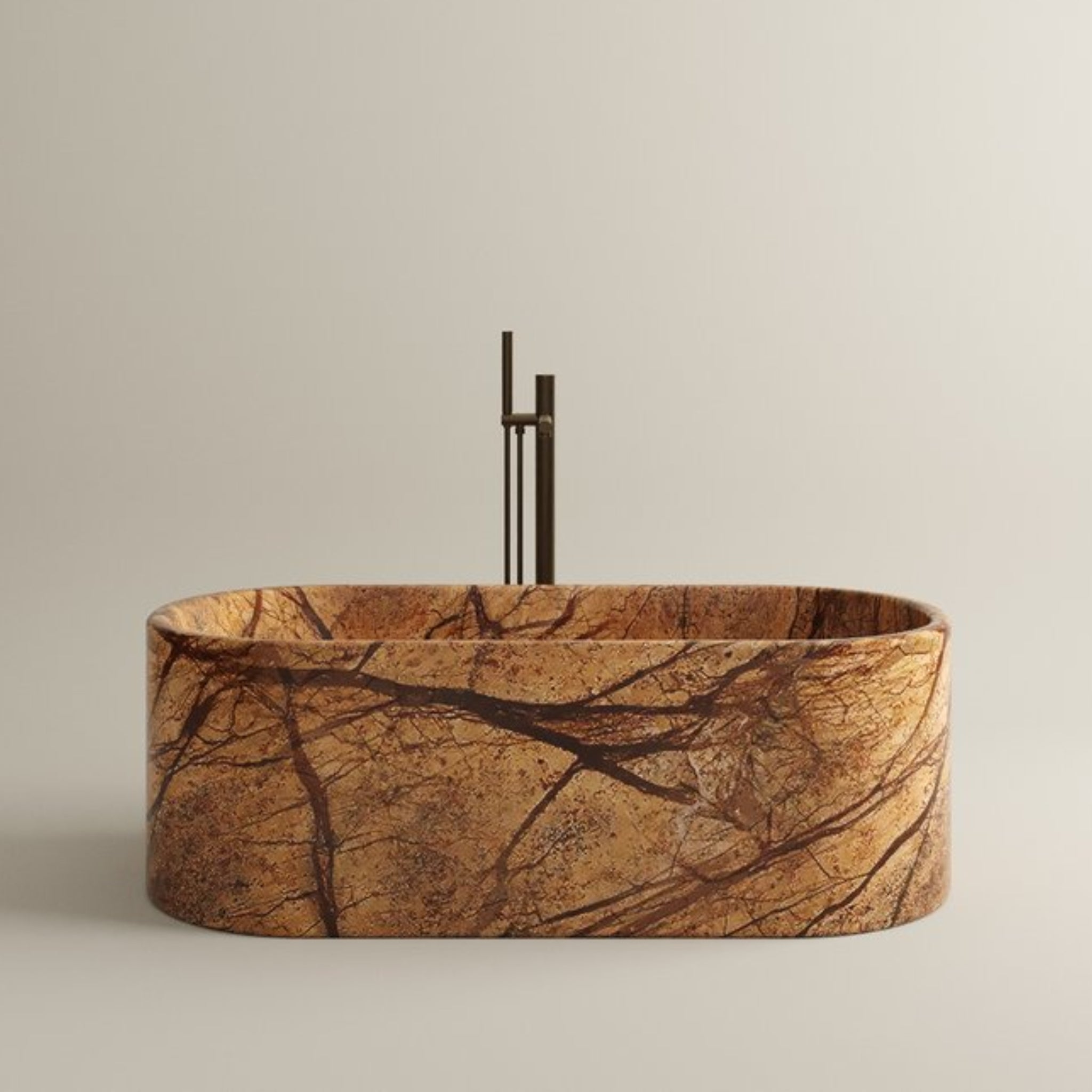 CARVUS RATNA MARBLE FREESTANDING BATHTUB RAINFOREST BROWN (ALL SIZES)