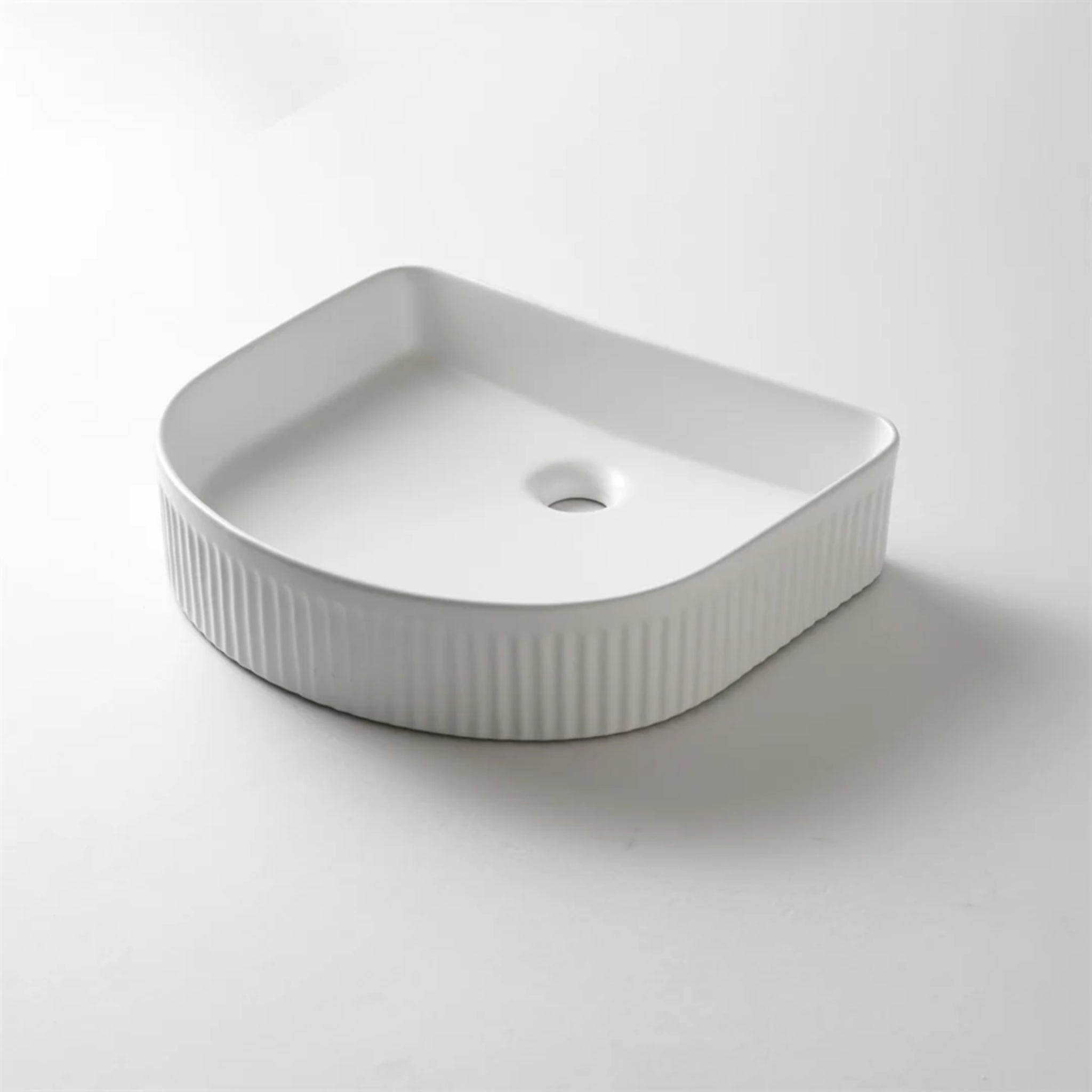 AQUAPERLA CERAMIC ARCH SHAPE ABOVE COUNTER BASIN MATTE WHITE 415MM