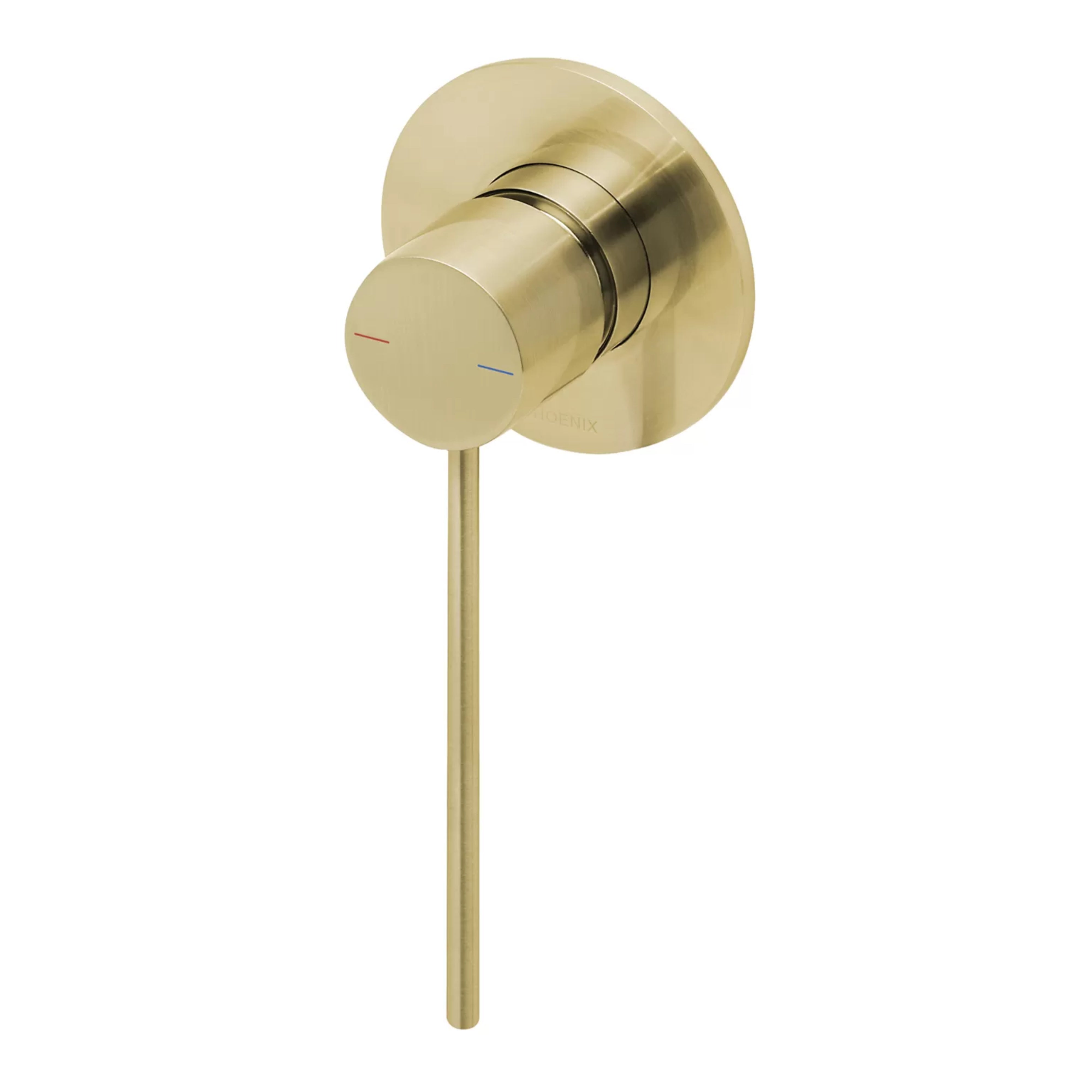 PHOENIX VIVID SLIMLINE SWITCHMIX SHOWER AND WALL MIXER WITH EXTENDED LEVER BRUSHED GOLD