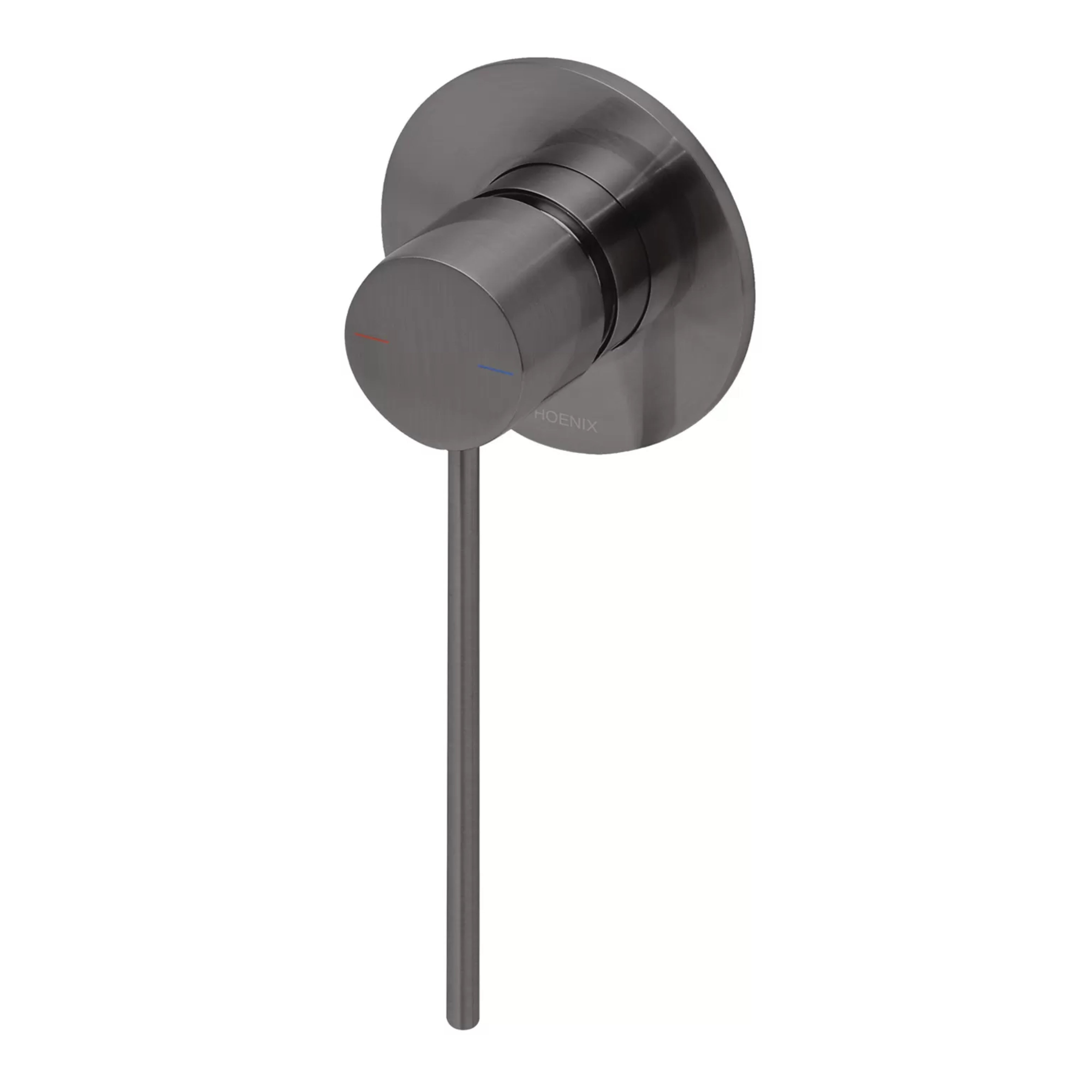 PHOENIX VIVID SLIMLINE SWITCHMIX SHOWER AND WALL MIXER WITH EXTENDED LEVER BRUSHED CARBON