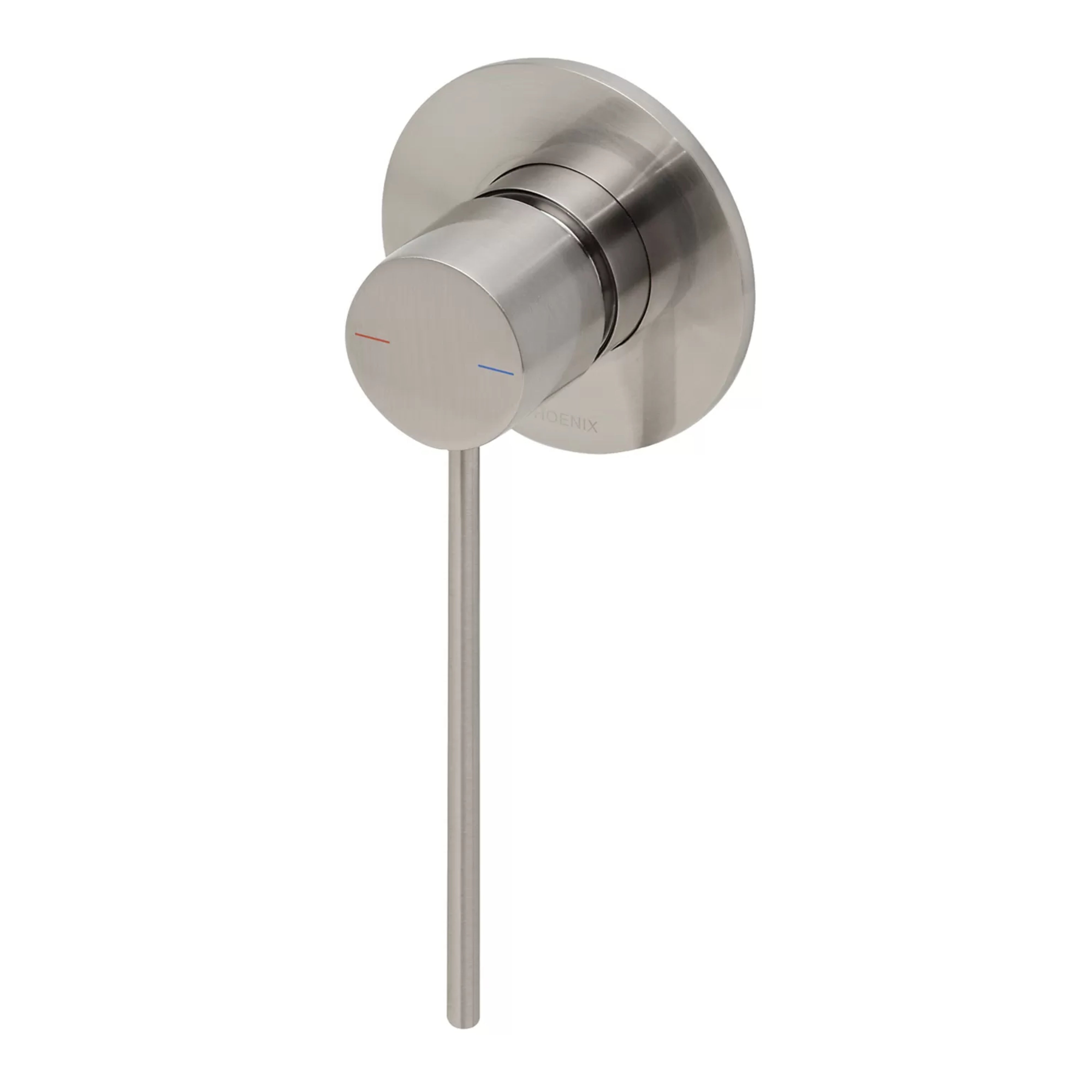 PHOENIX VIVID SLIMLINE SWITCHMIX SHOWER AND WALL MIXER WITH EXTENDED LEVER BRUSHED NICKEL