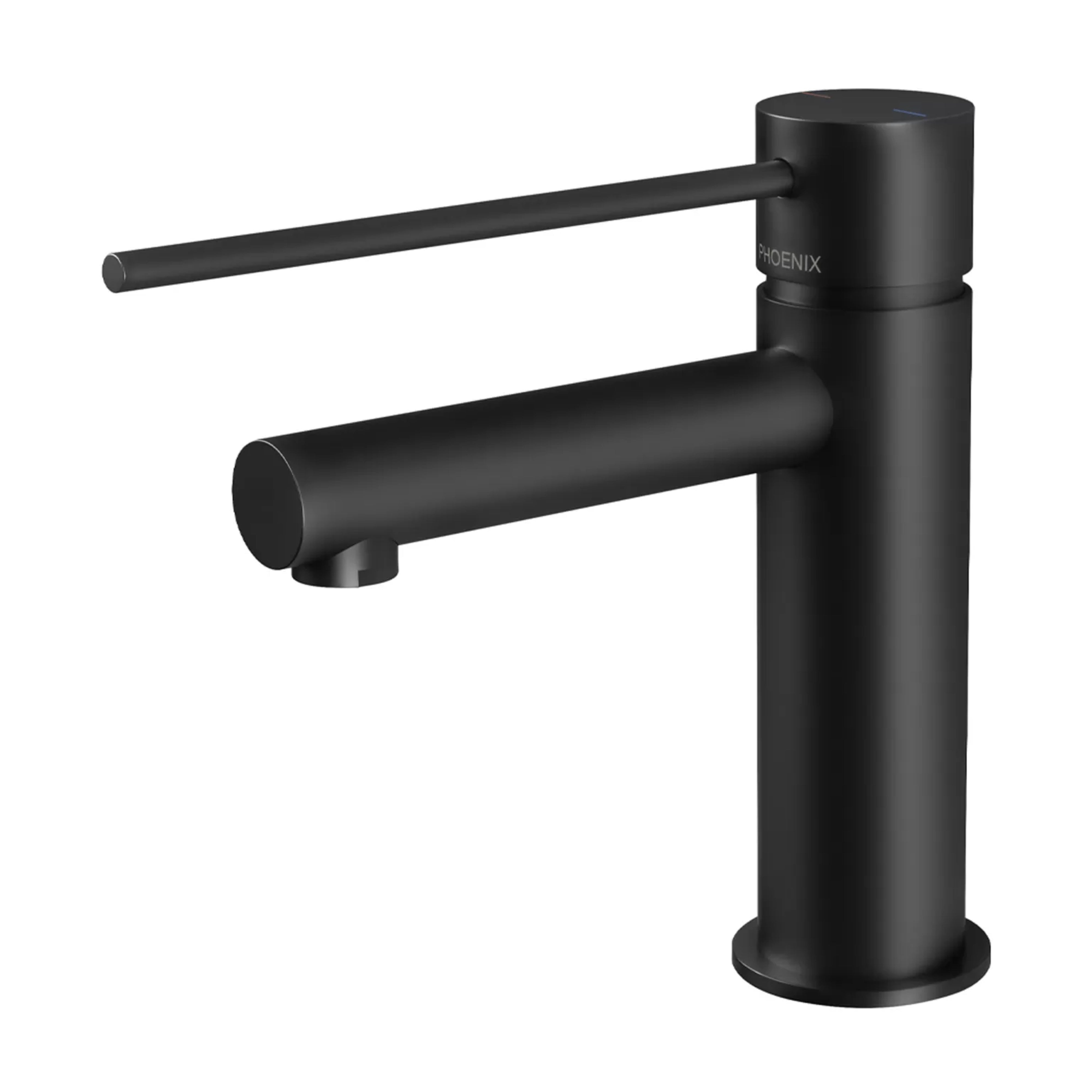 PHOENIX VIVID SLIMLINE BASIN MIXER WITH EXTENDED LEVER 166MM MATTE BLACK