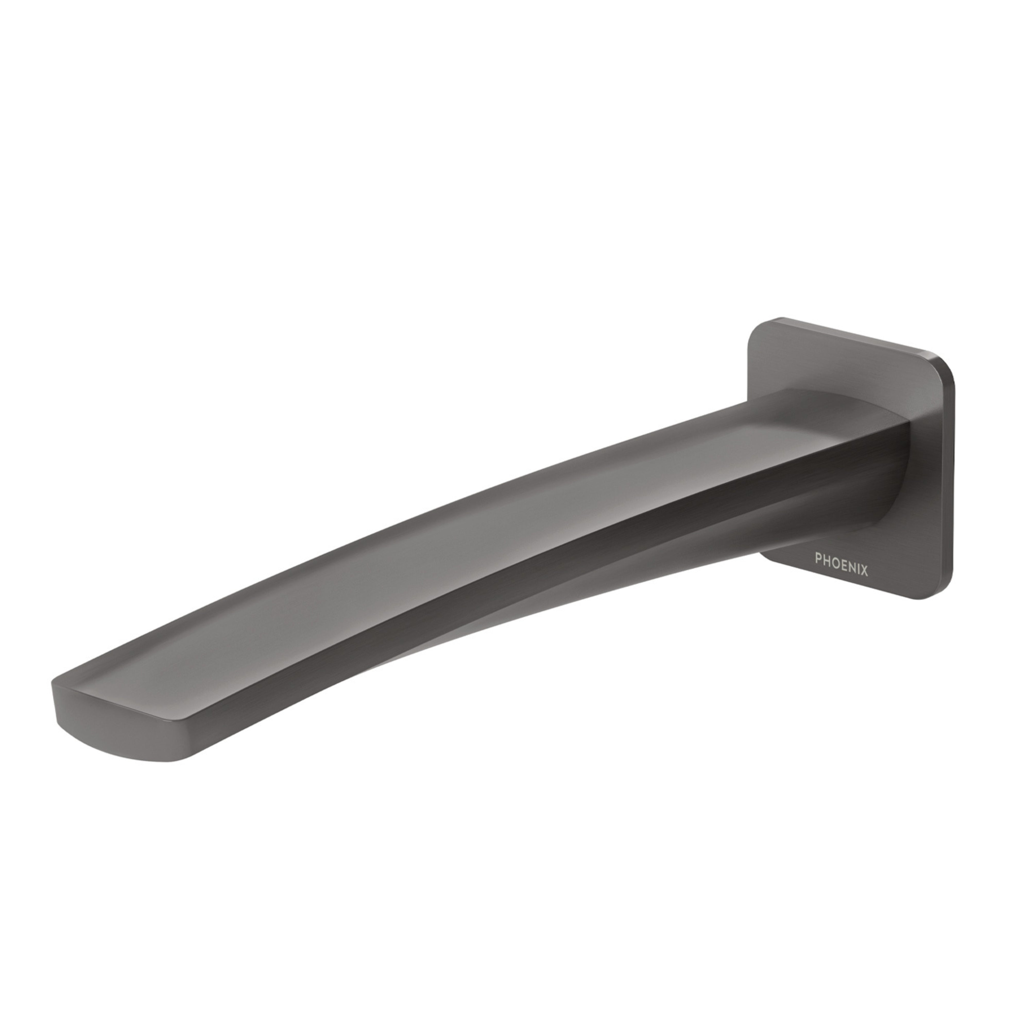 PHOENIX MEKKO WALL BASIN OUTLET 200MM BRUSHED CARBON