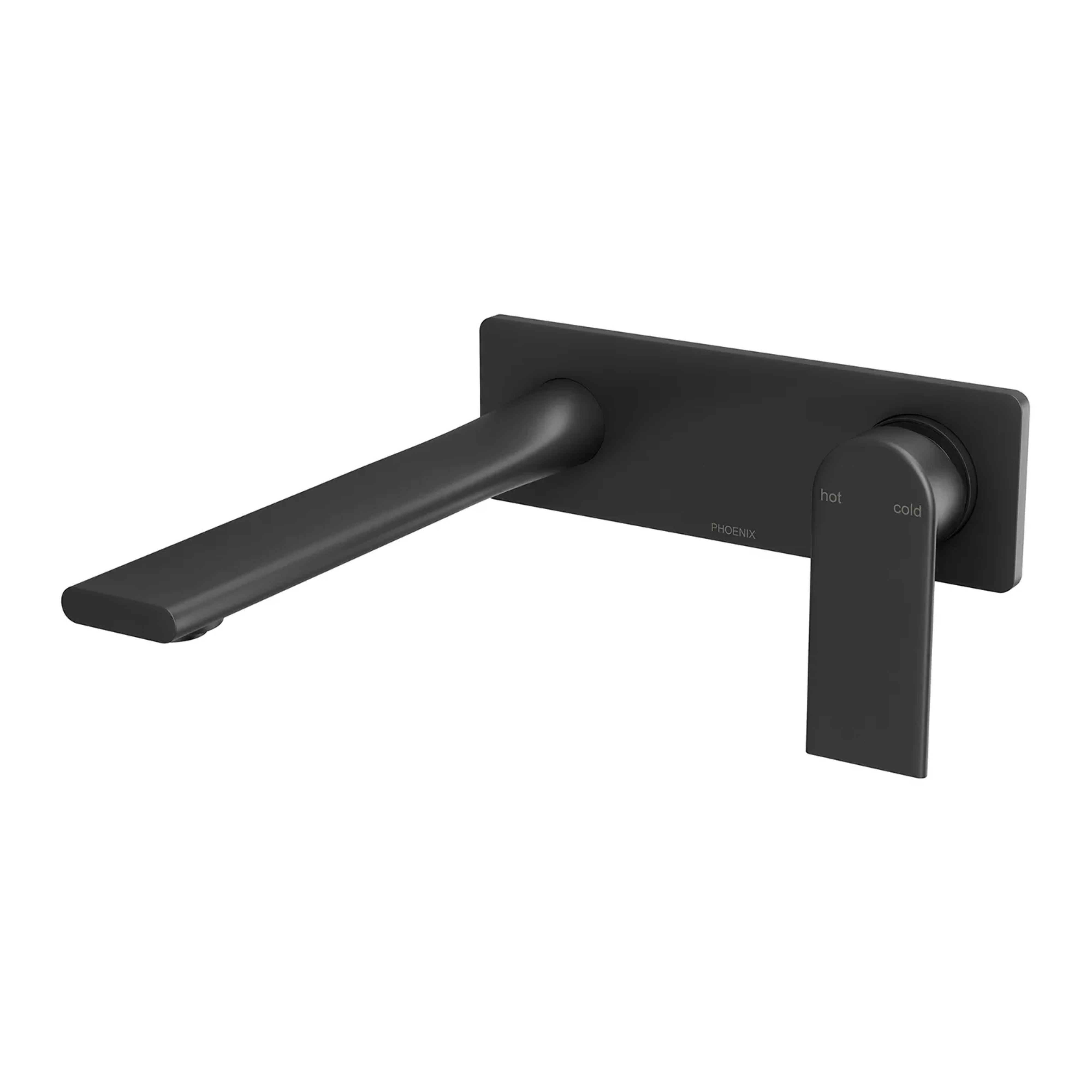 PHOENIX TEEL SWITCHMIX WALL BASIN AND BATH MIXER SET 200MM MATTE BLACK