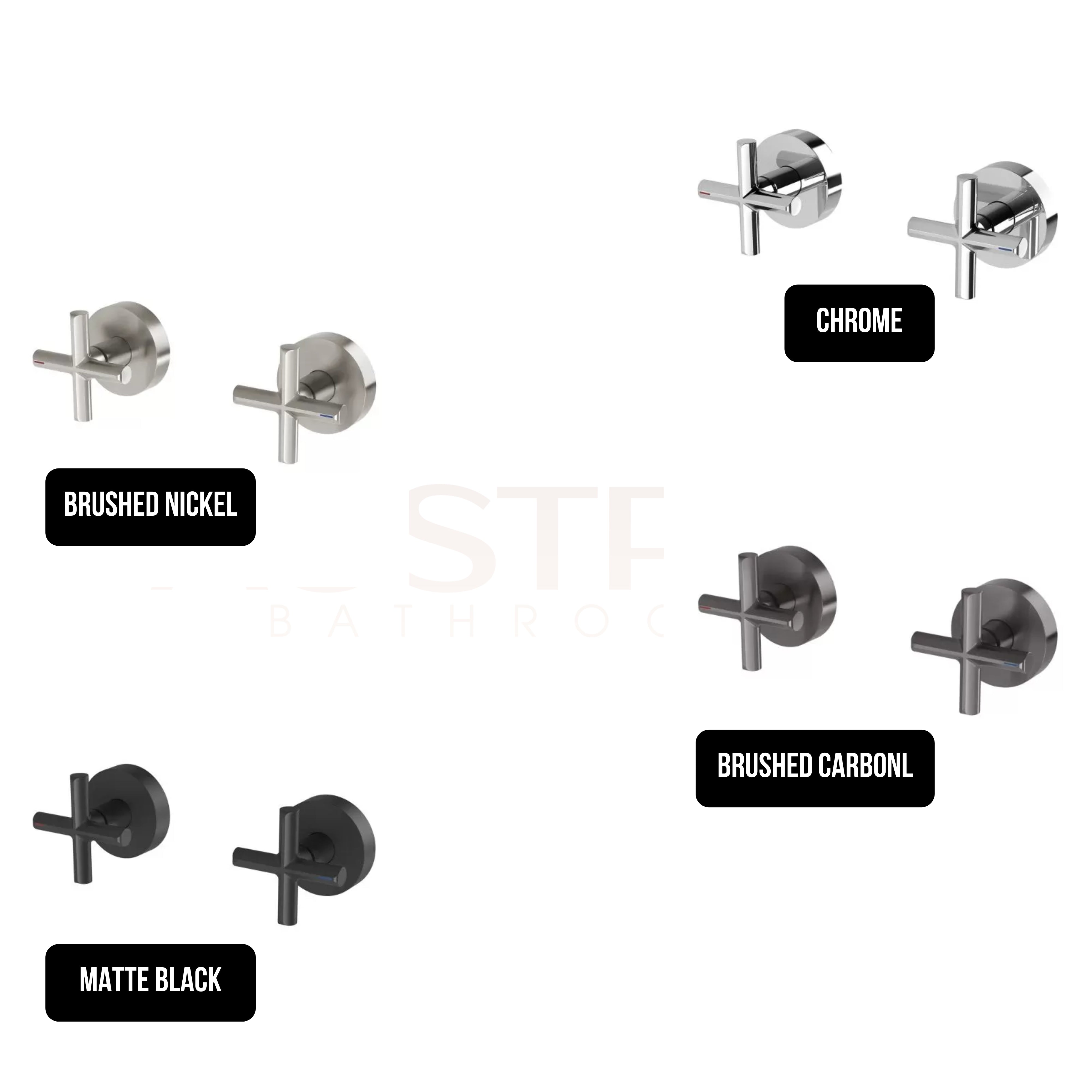 PHOENIX VIVID SLIMLINE PLUS WALL TOP ASSEMBLIES EXTENDED SPINDLES BRUSHED CARBON