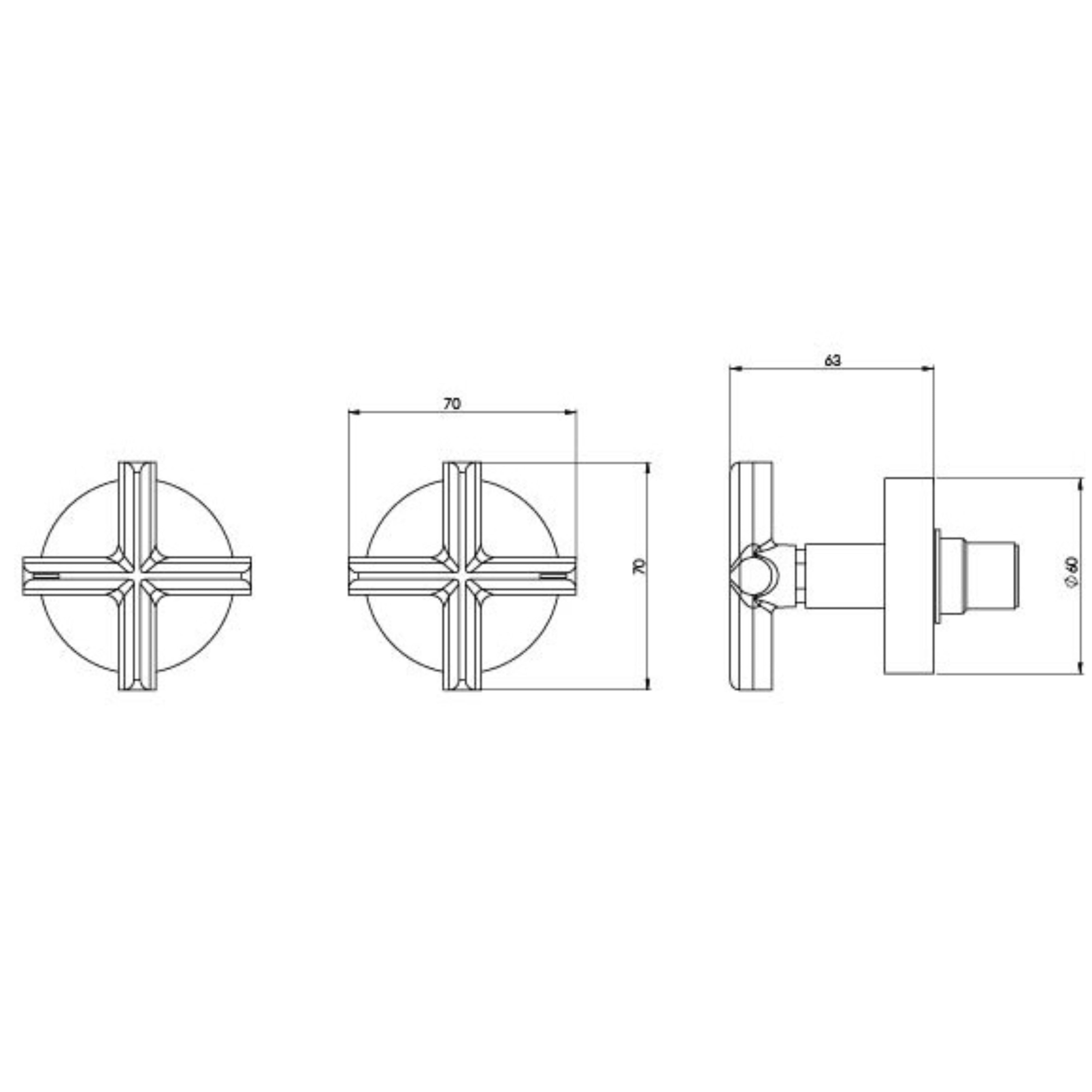 PHOENIX VIVID SLIMLINE PLUS WALL TOP ASSEMBLIES EXTENDED SPINDLES BRUSHED CARBON