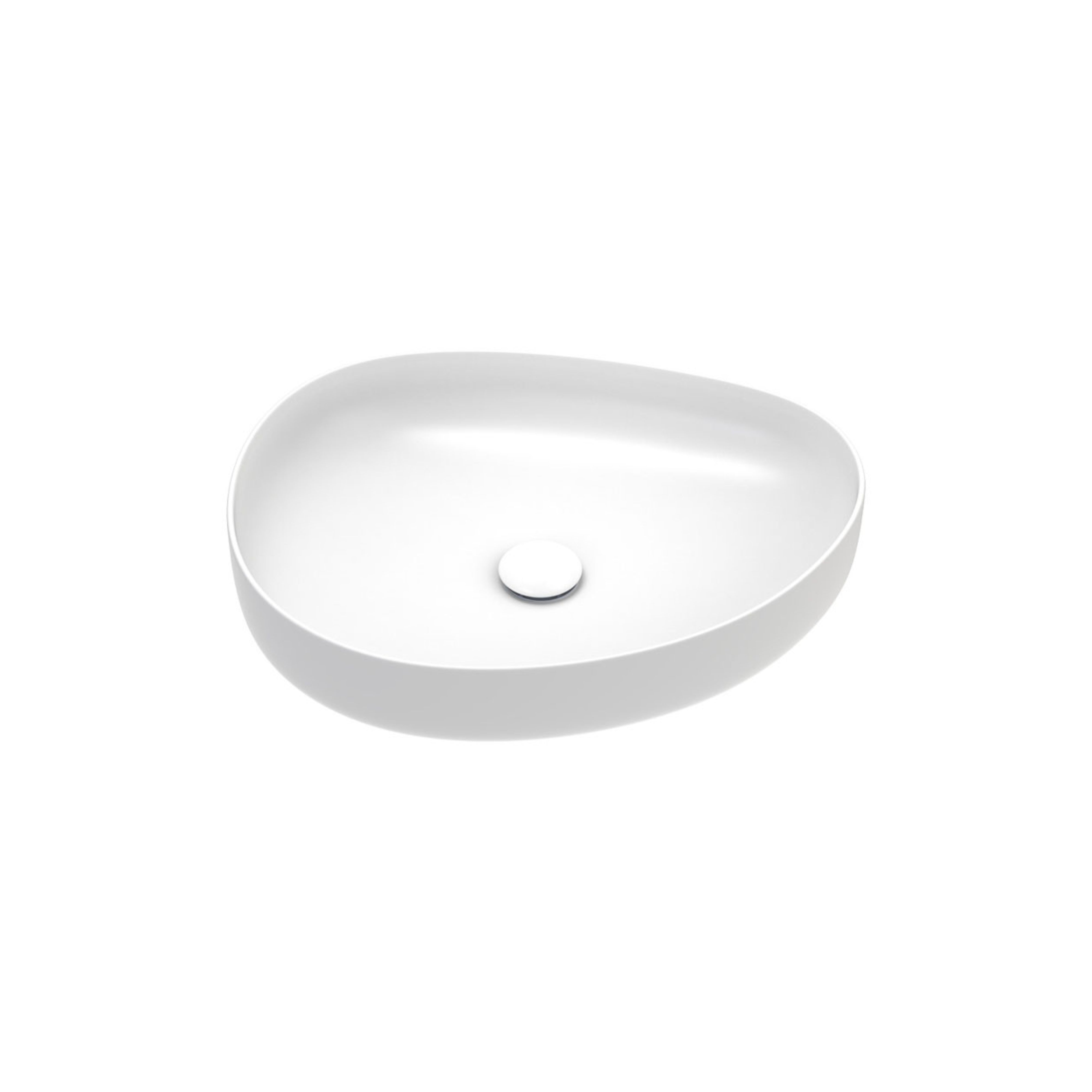 FIENZA PEBBLE ABOVE COUNTER BASIN MATTE WHITE 500MM