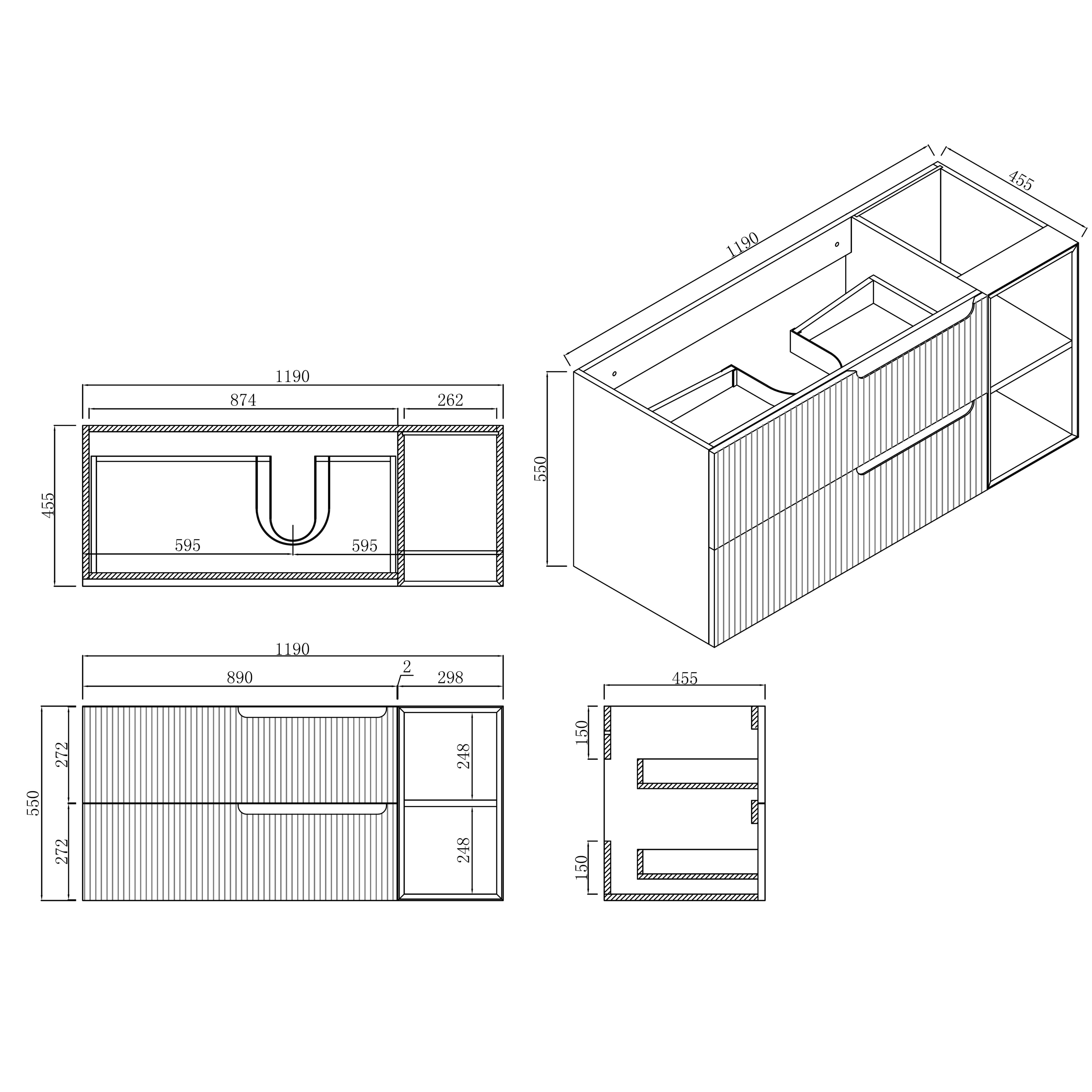 INFINITY SERSI MATTE WHITE 1200MM SINGLE BOWL WALL HUNG VANITY