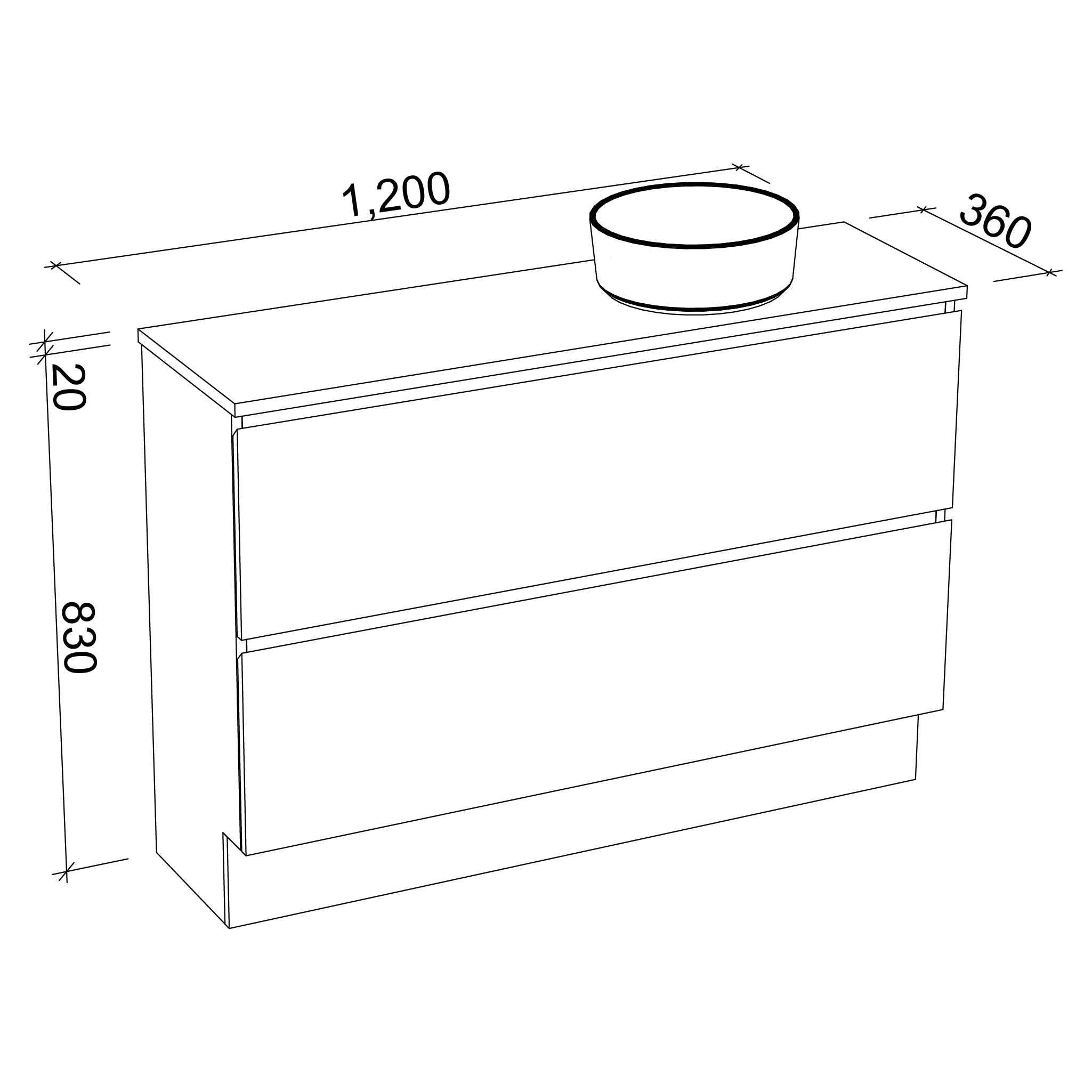 Test 2 TIMBERLINE BILLIE SPACE SAVING CUSTOM FLOOR STANDING VANITY (ALL SIZING) (Copy)