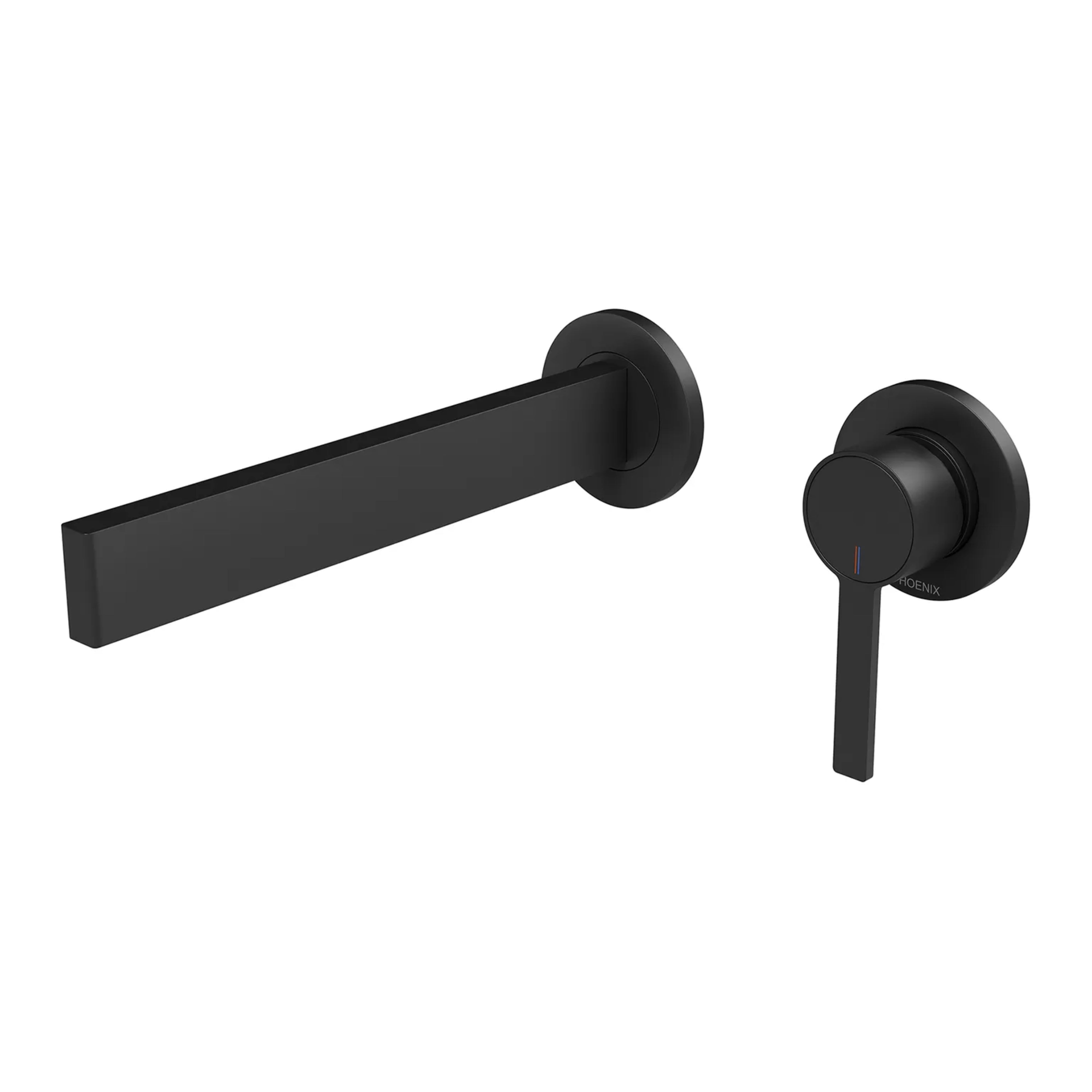 PHOENIX LEXI MKII SWITCHMIX WALL BASIN MIXER SET 200MM MATTE BLACK