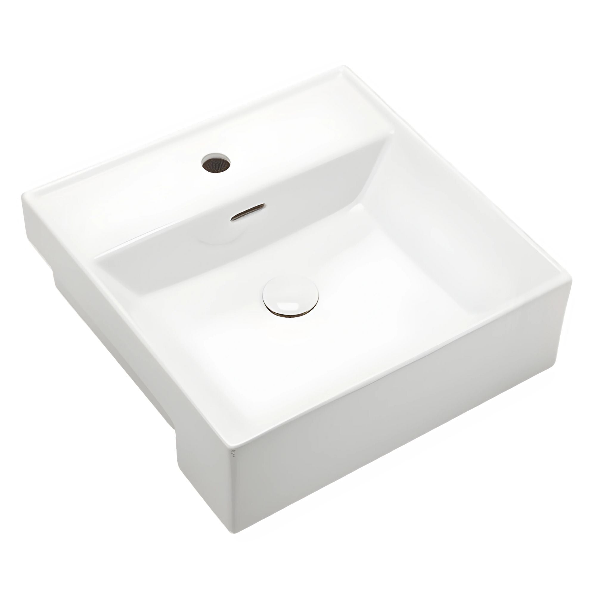 GARETH ASHTON PARK AVENUE SEMI-RECESSED BASIN WITH OVERFLOW WHITE 465MM