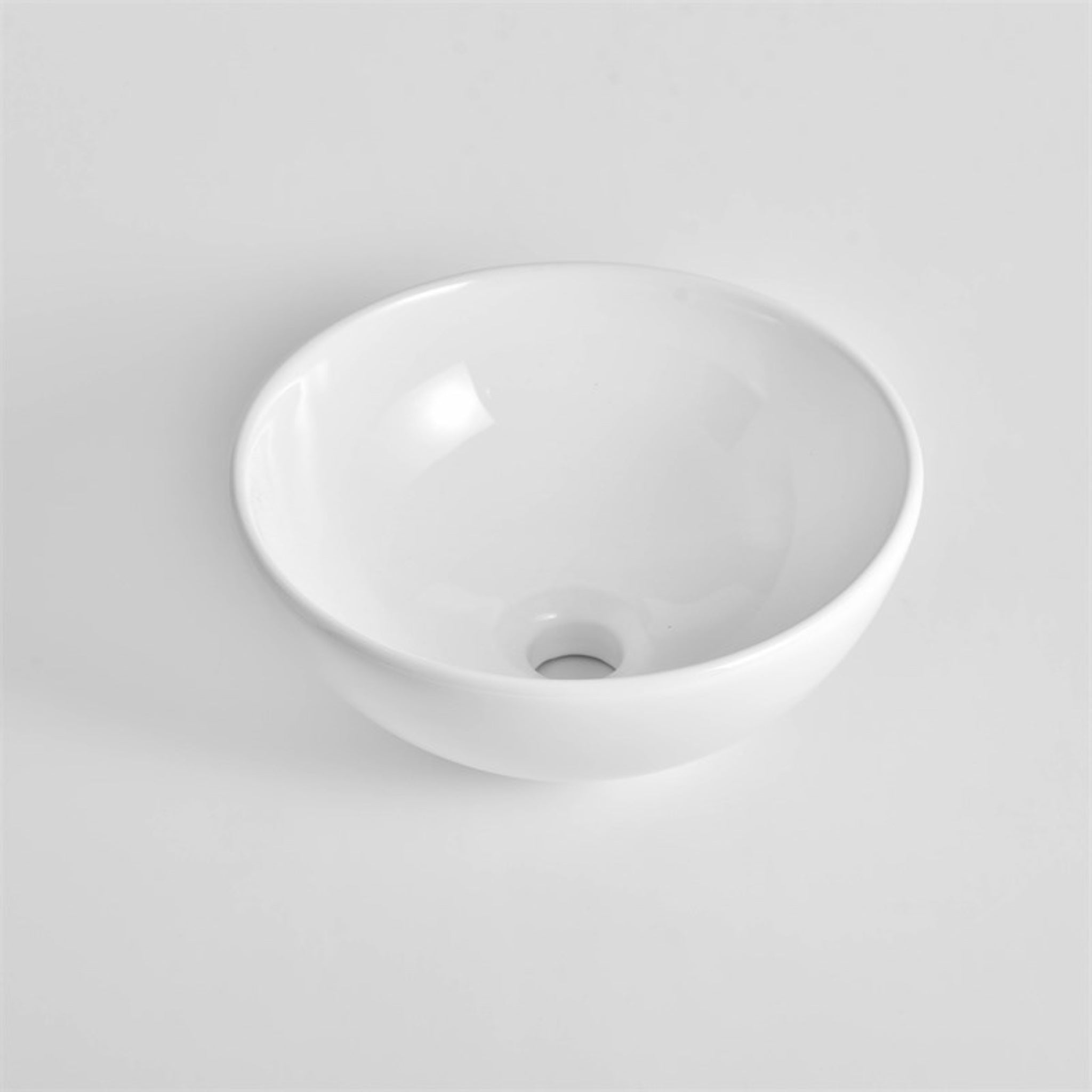 AQUAPERLA CERAMIC ROUND ABOVE COUNTER BASIN GLOSS WHITE 330MM