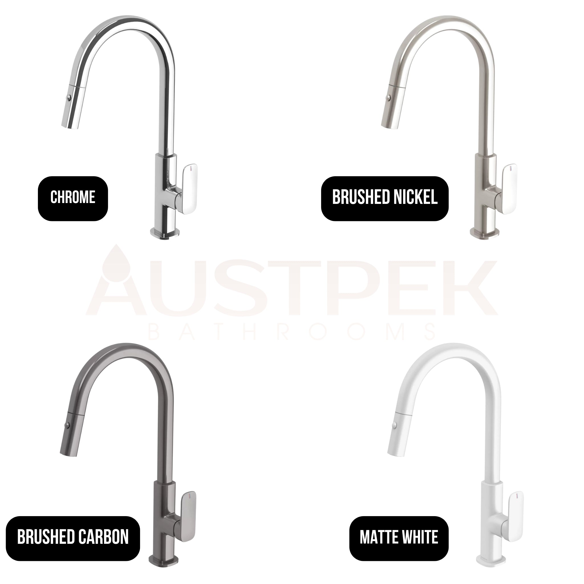 PHOENIX NUAGE PULL-OUT SINK MIXER 200MM MATTE WHITE