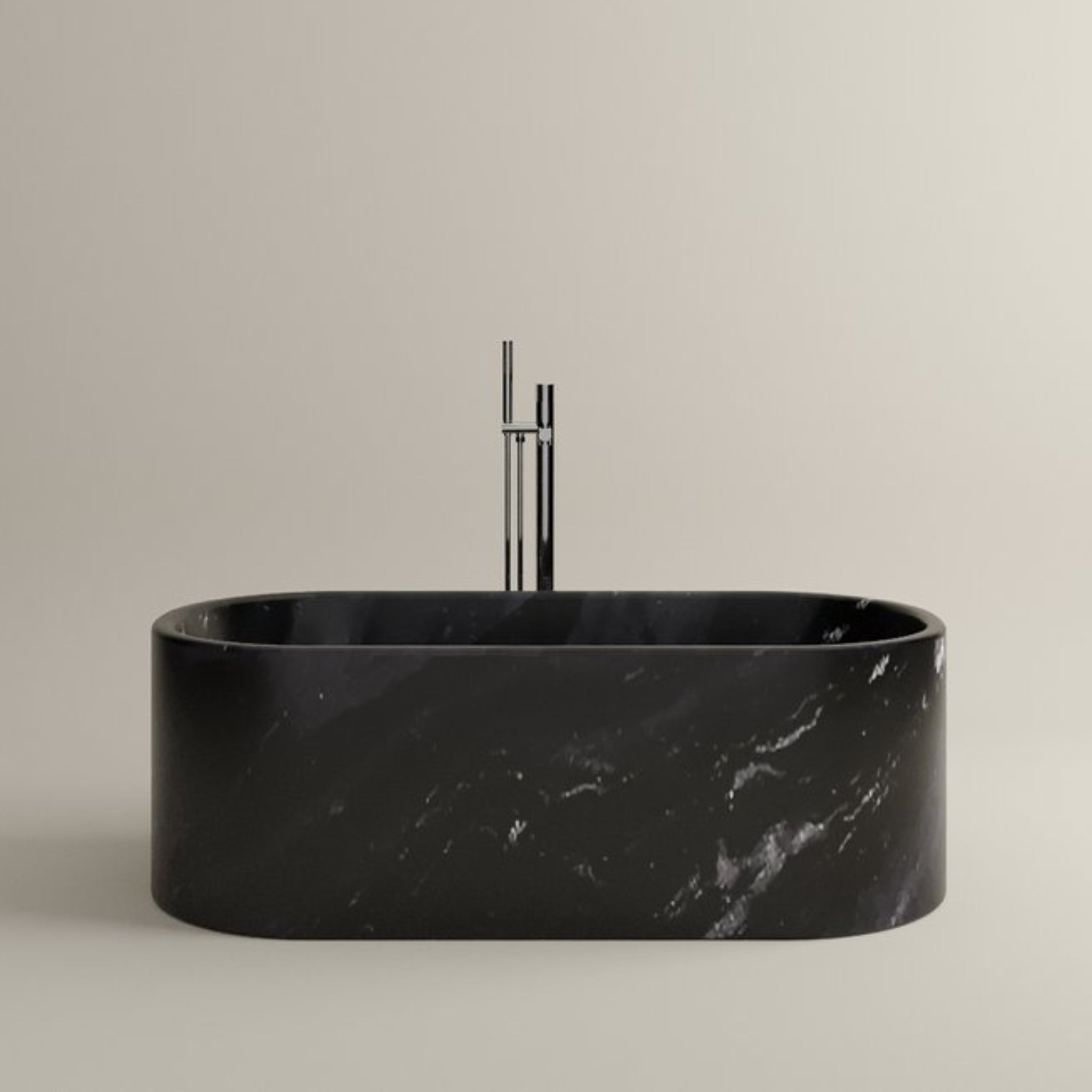 CARVUS RATNA MARBLE FREESTANDING BATHTUB RAJASTHAN BHAINSLANA BLACK (ALL SIZES)