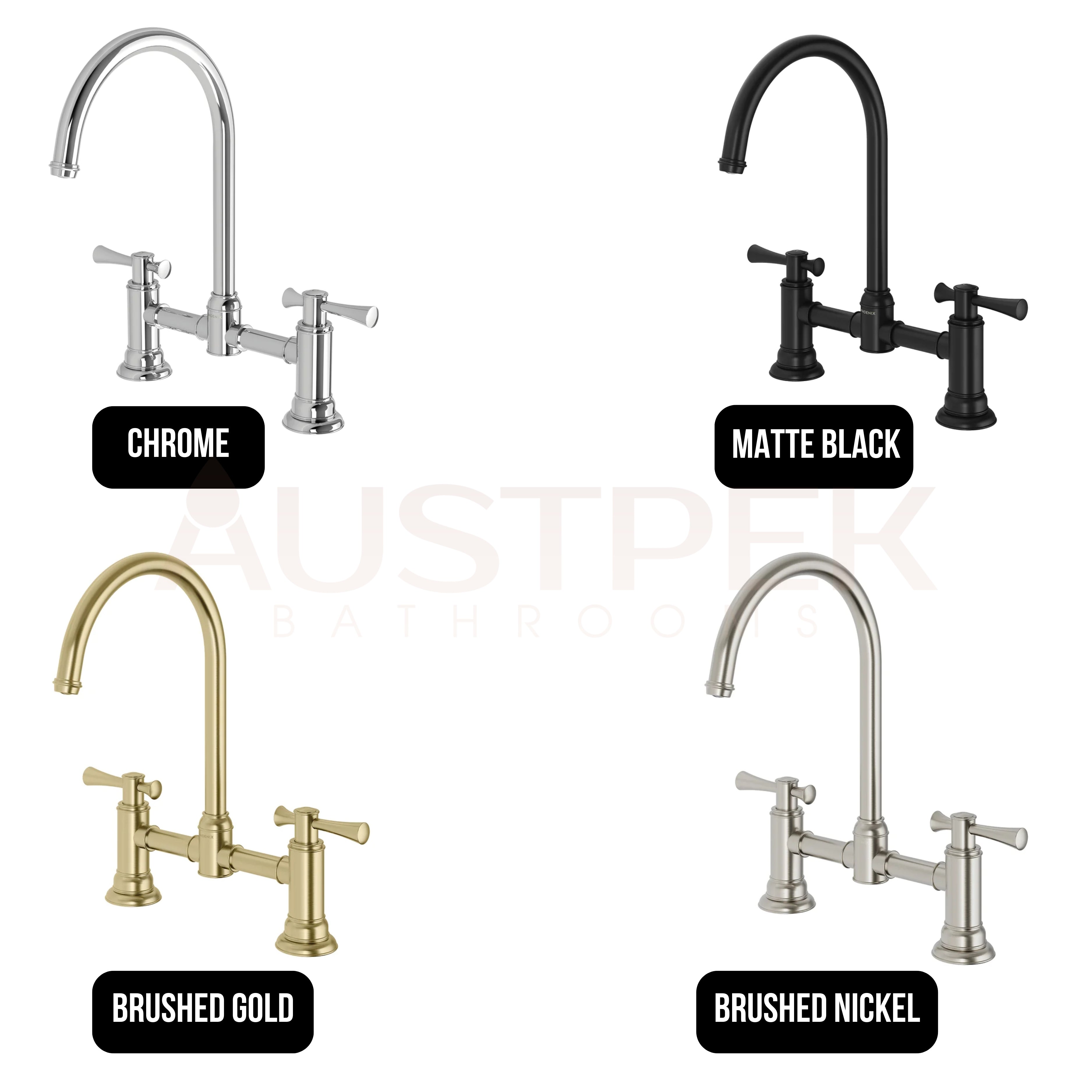 PHOENIX CROMFORD EXPOSED SINK SET 325MM BRUSHED NICKEL