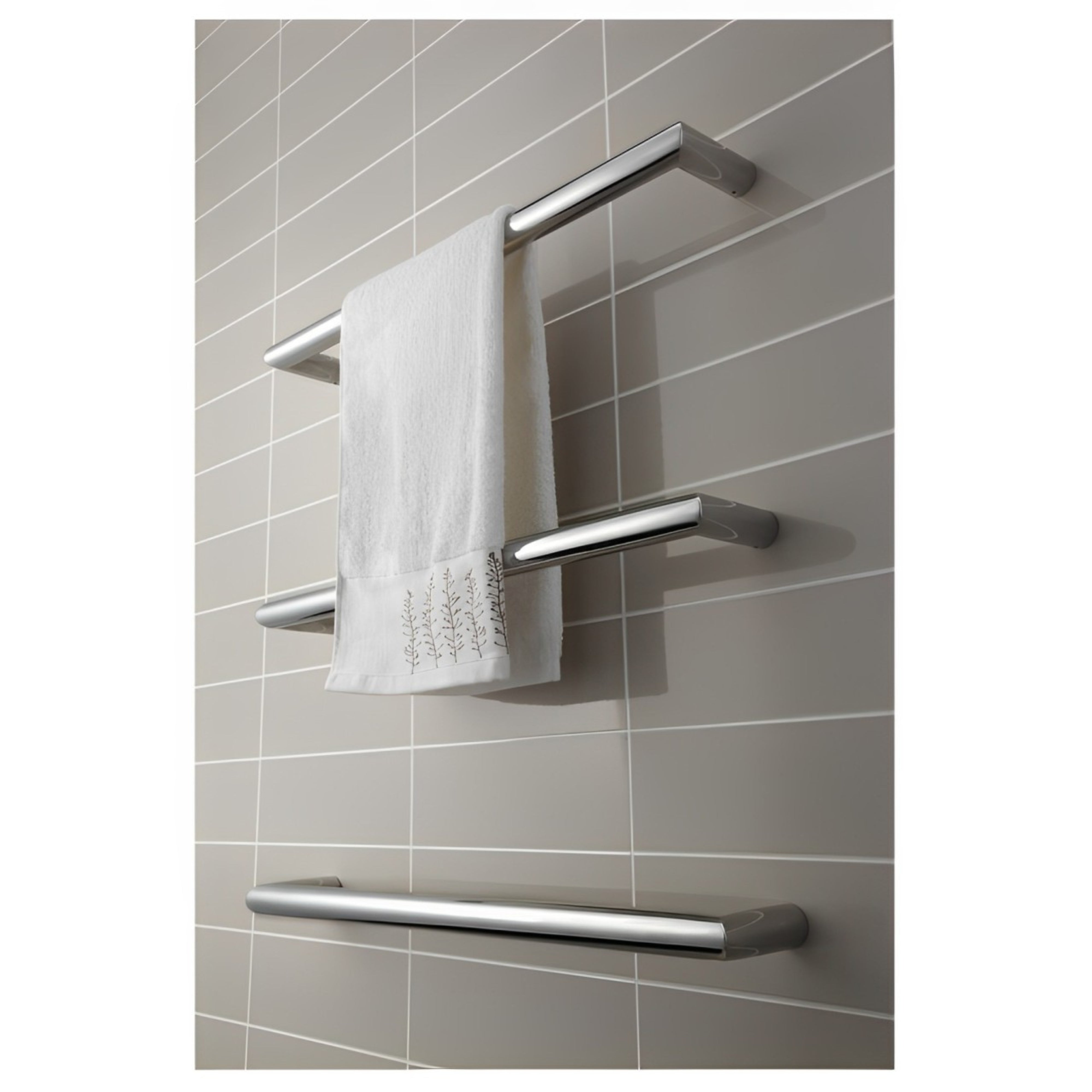 HEIRLOOM STRATA GENESIS HEATED SINGLE TOWEL RAIL STAINLESS STEEL 632MM