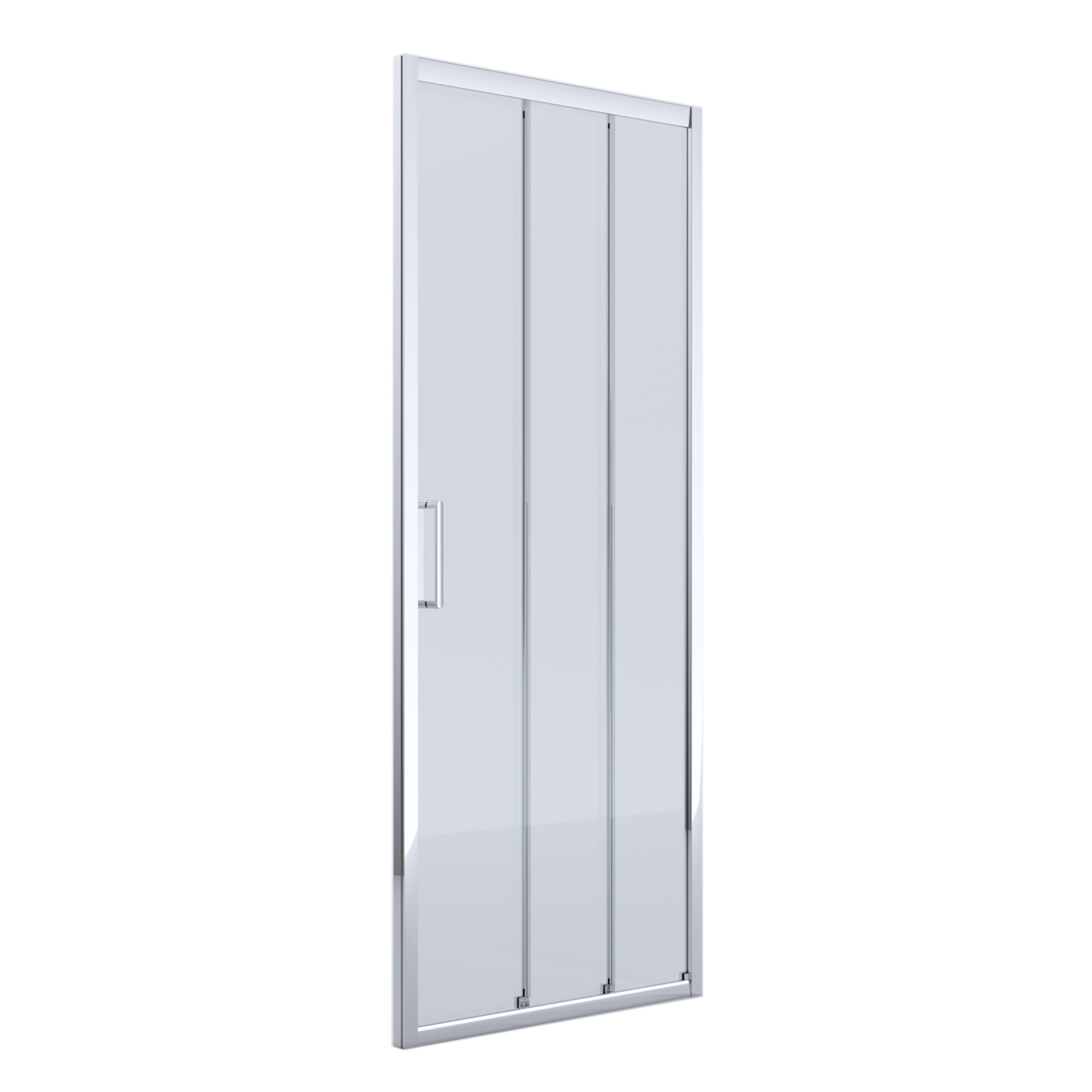 BELLA VISTA LAYLA SEMI FRAMED TRIPLE DOOR 2 SLIDING AND 1 FIXED FRONT ONLY PANEL CHROME