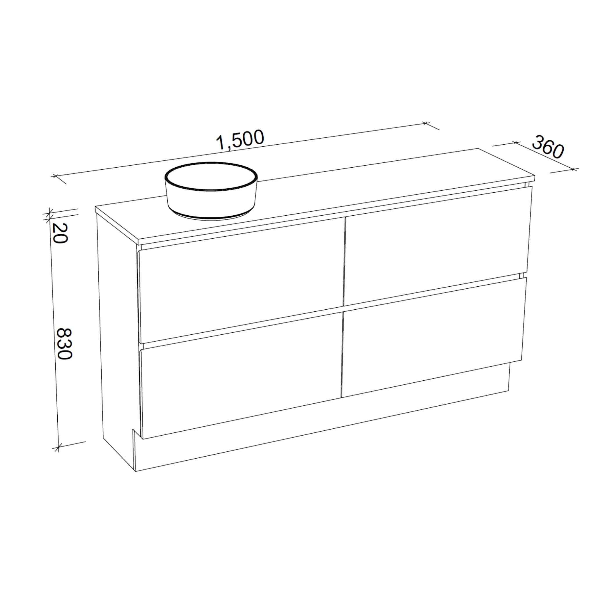 Test Avis-TIMBERLINE BILLIE SPACE SAVING CUSTOM FLOOR STANDING VANITY (ALL SIZING) (Copy)