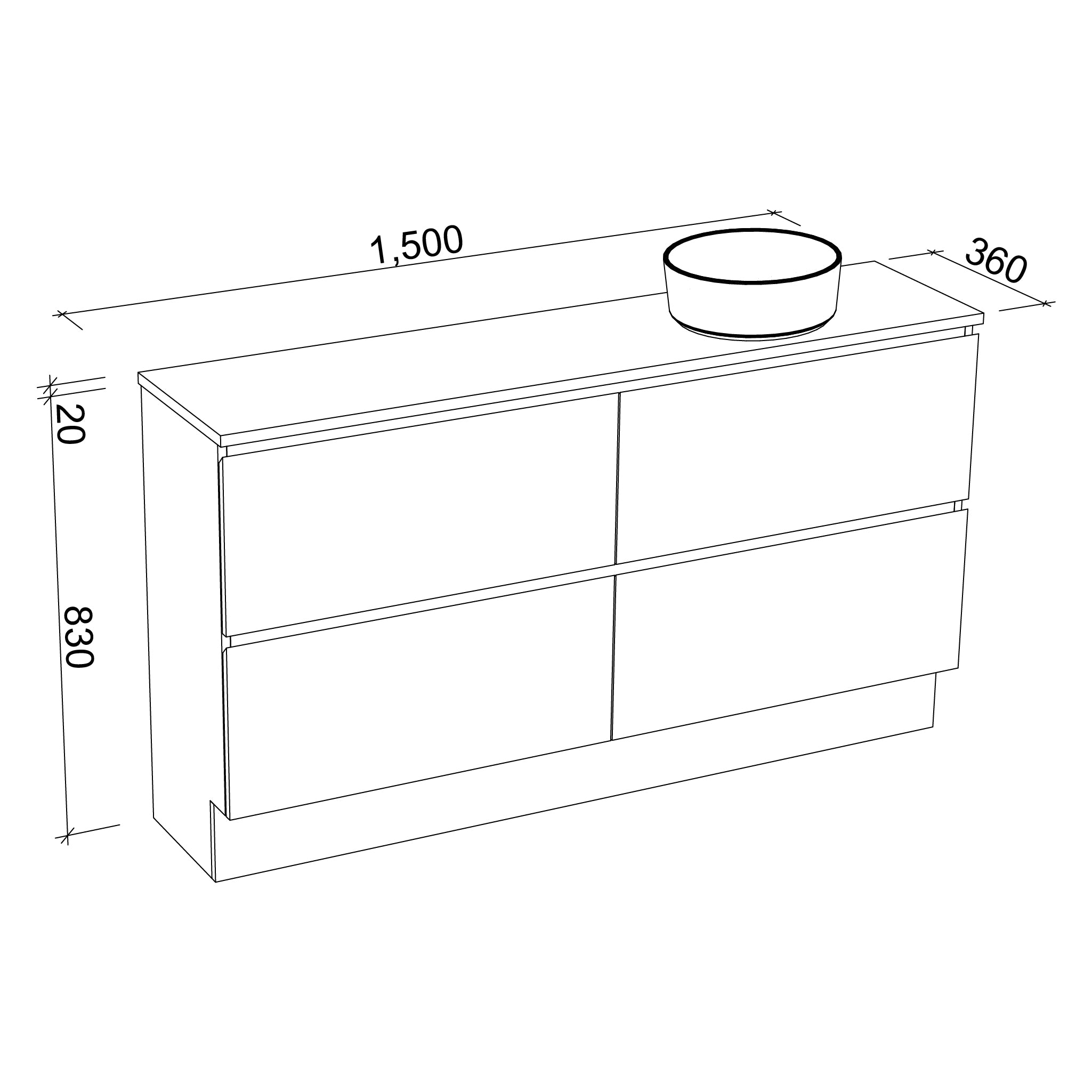 Test Avis-TIMBERLINE BILLIE SPACE SAVING CUSTOM FLOOR STANDING VANITY (ALL SIZING) (Copy)