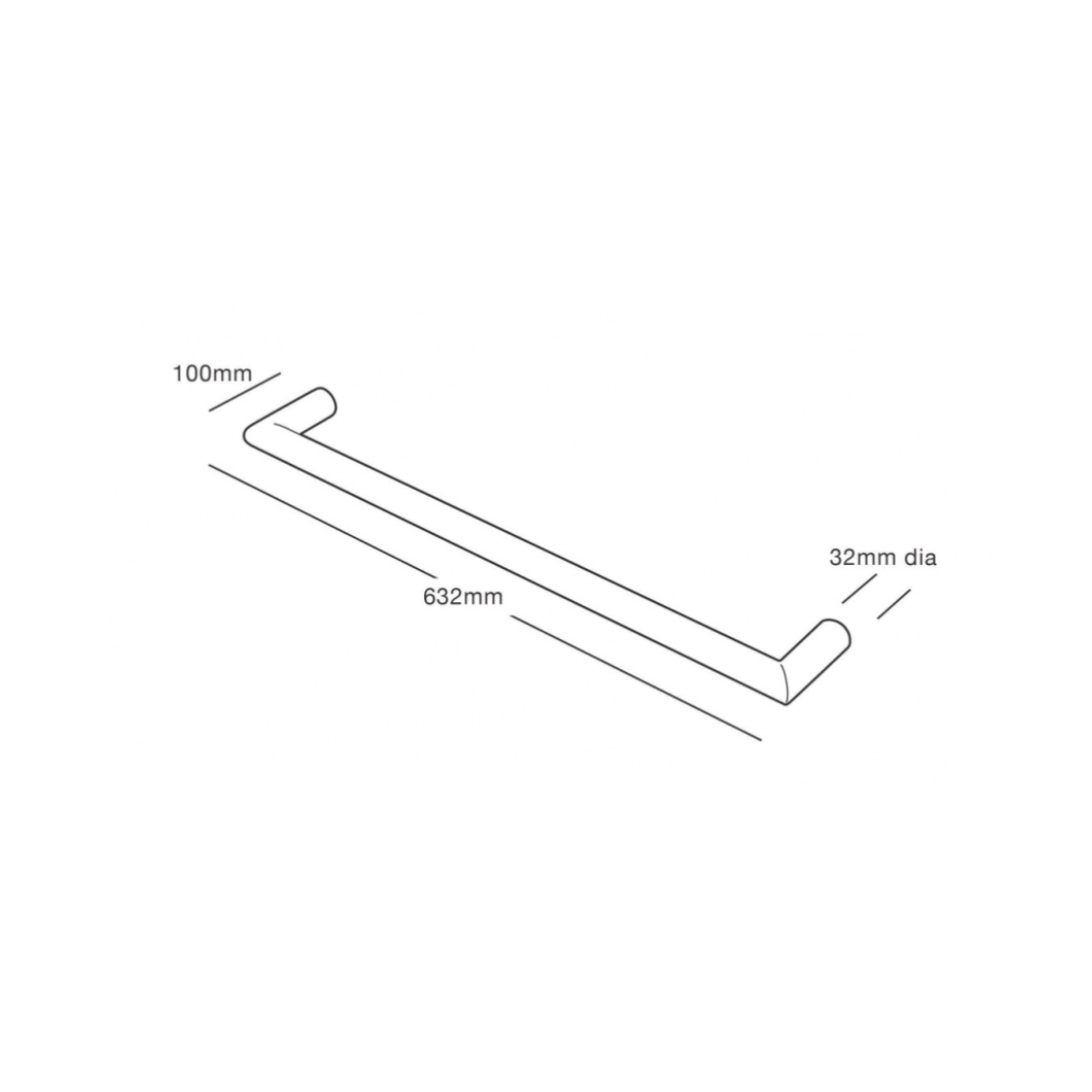 HEIRLOOM STRATA GENESIS HEATED SINGLE TOWEL RAIL STAINLESS STEEL 632MM
