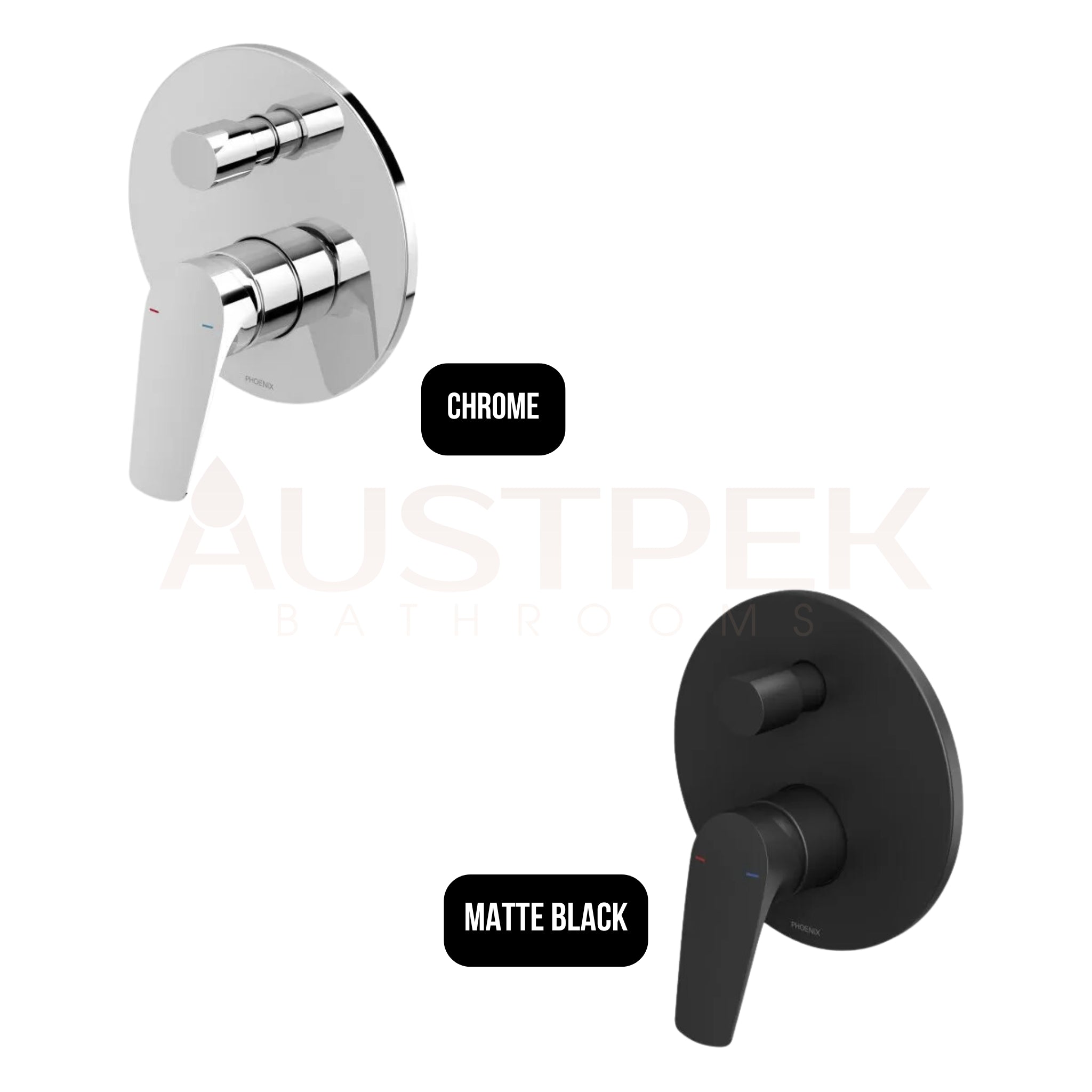 PHOENIX IVY MKII SHOWER AND BATH DIVERTER MIXER TRIM KIT MATTE BLACK