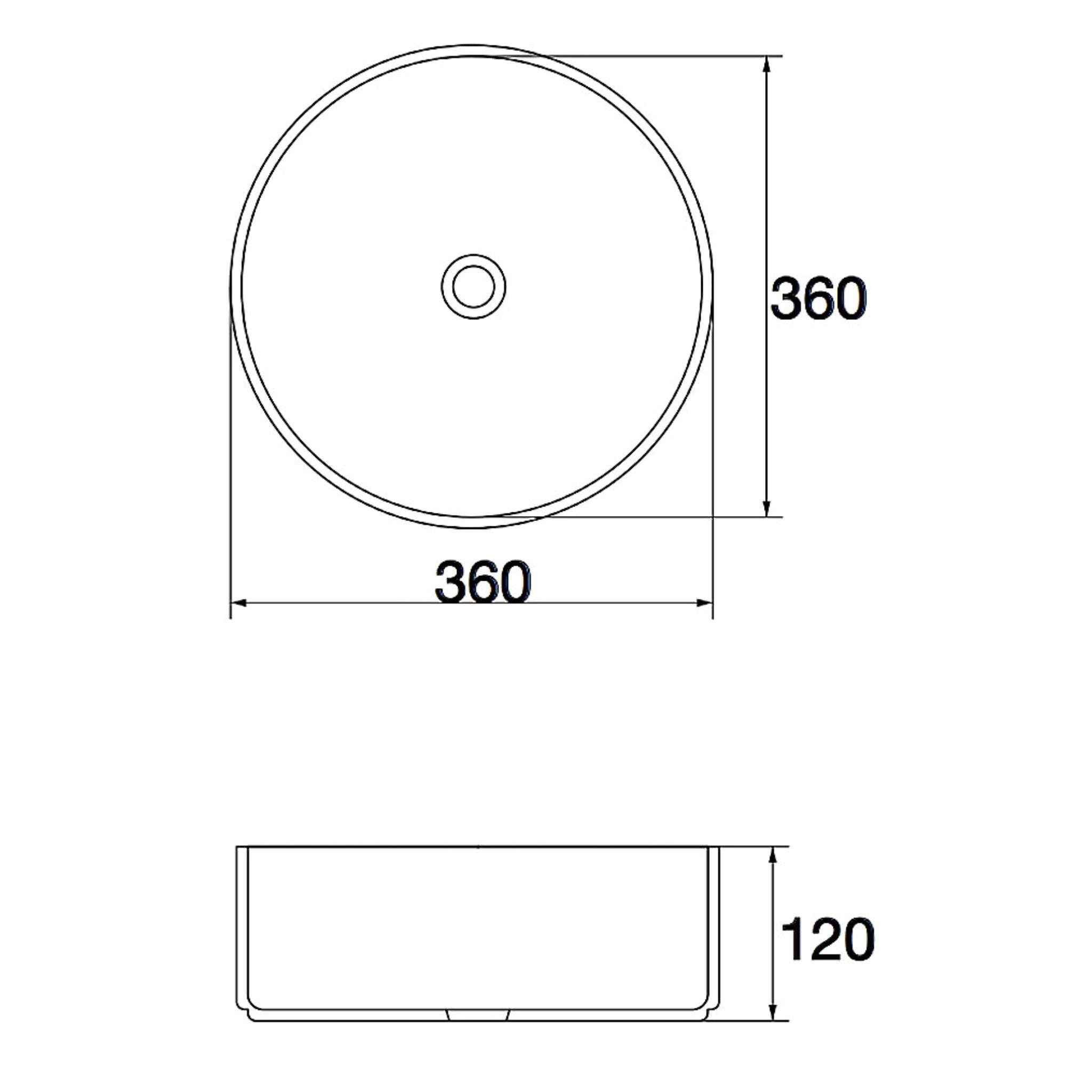 AQUAPERLA CERAMIC ROUND ABOVE COUNTER BASIN MATTE WHITE TEXTURED 360MM