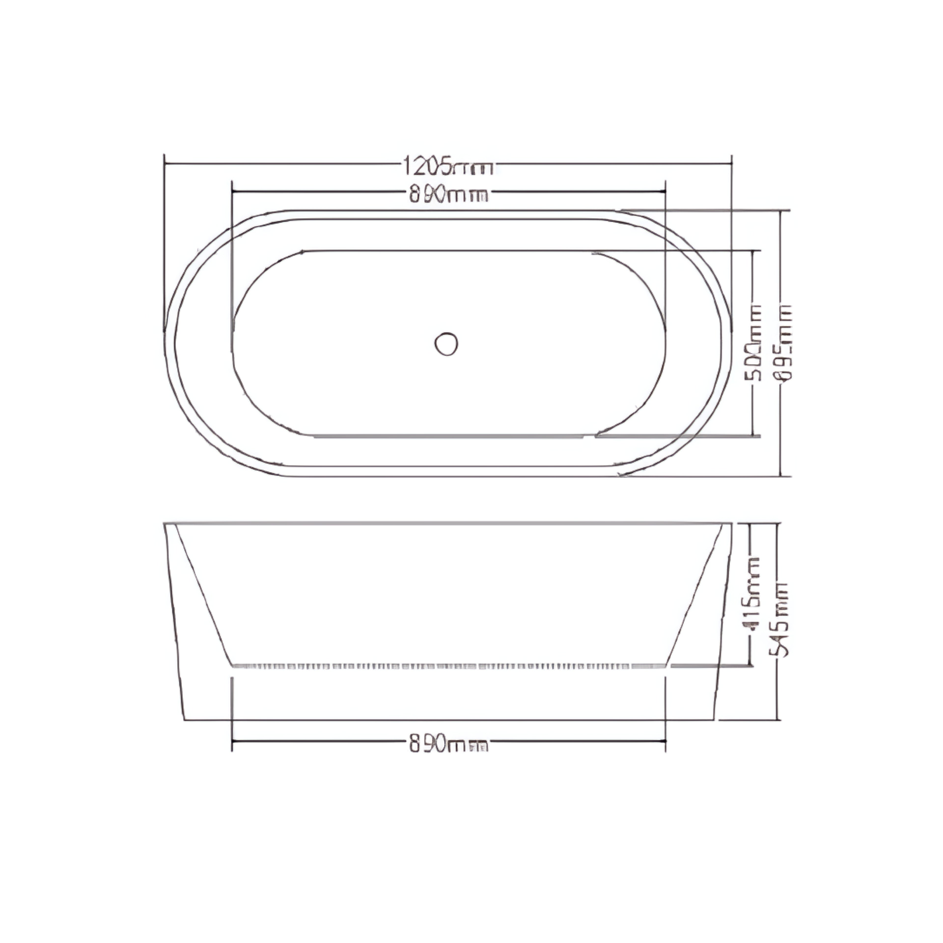 INFINITY ORIAN FREESTANDING BATHTUB GLOSS WHITE (AVAILABLE IN 1200MM, 1500MM AND 1700MM)