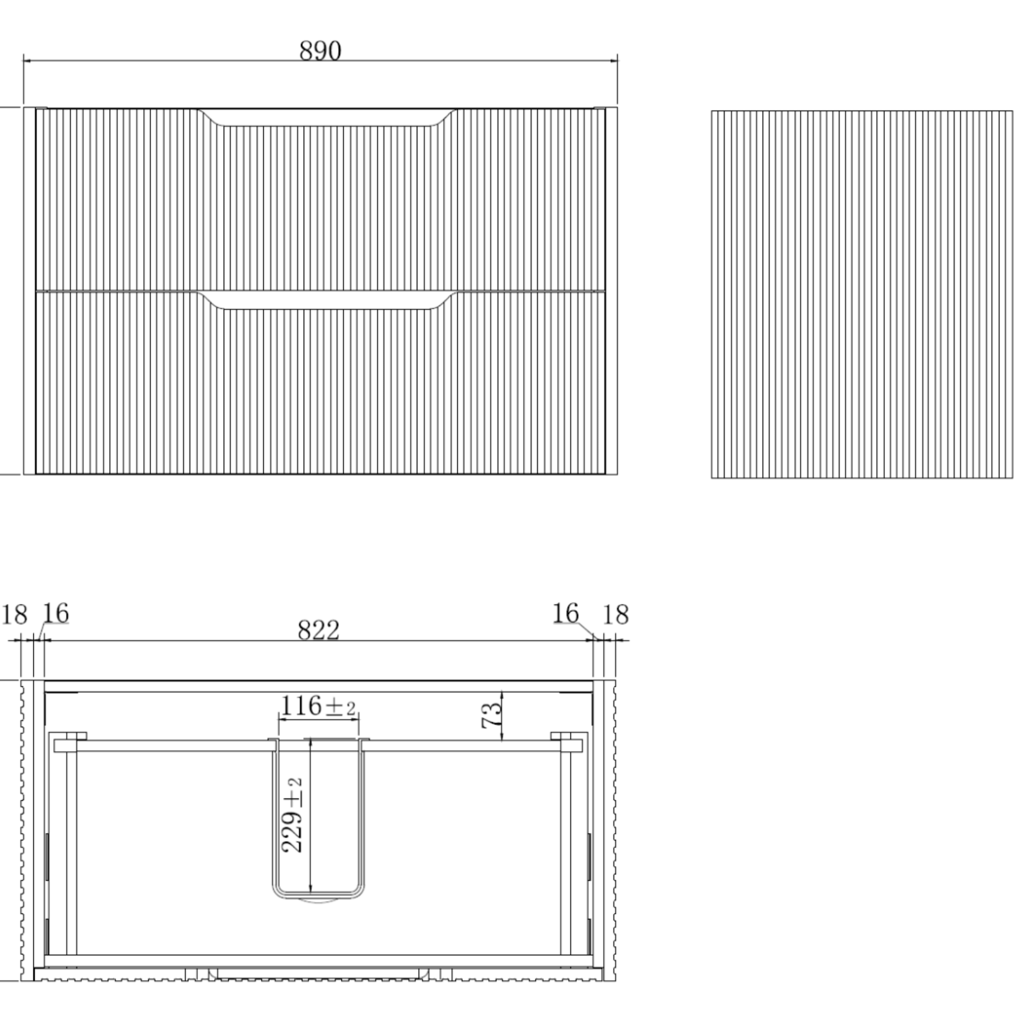 RIVA BALI BROWN OAK 900MM SINGLE BOWL WALL HUNG VANITY