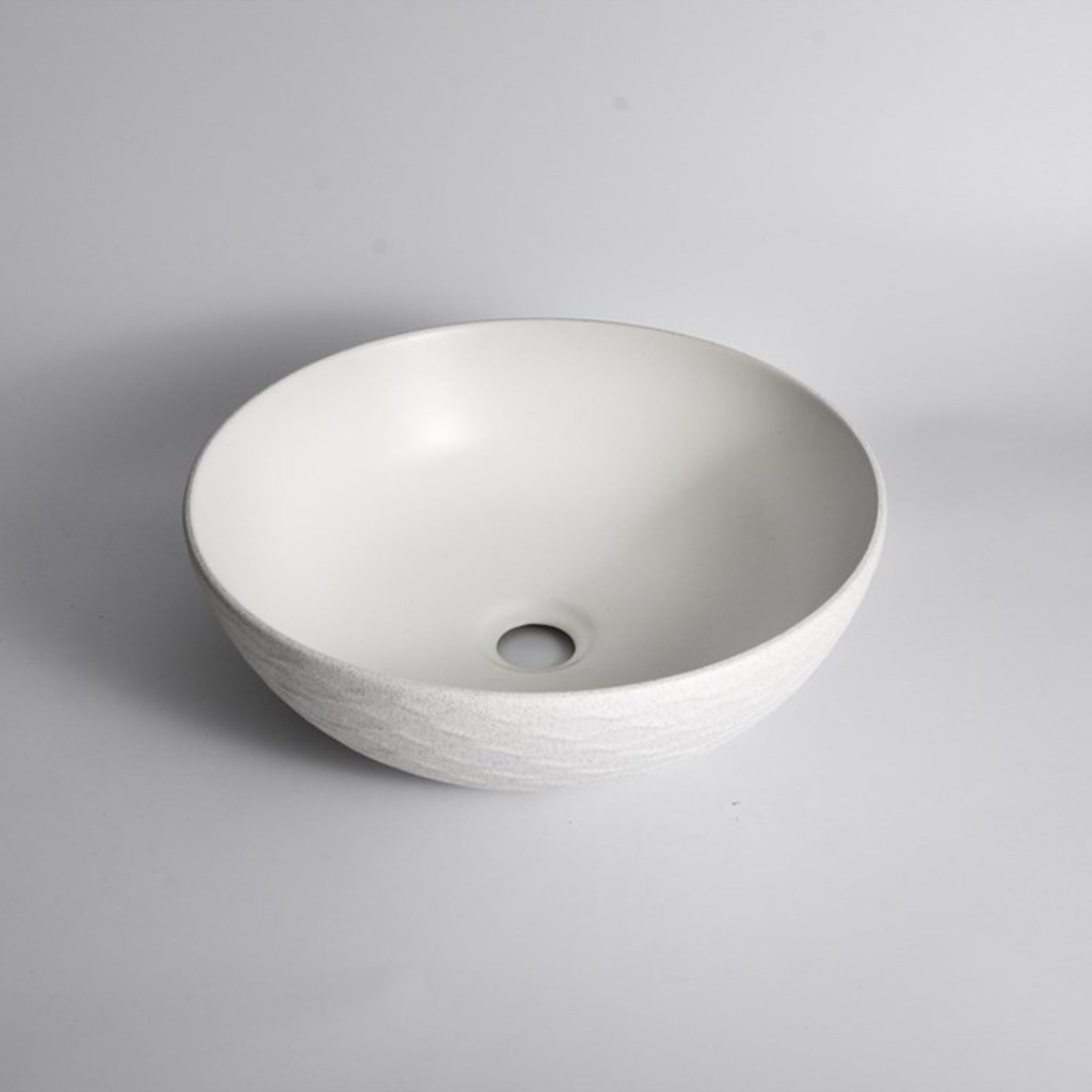 AQUAPERLA CERAMIC ROUND ABOVE COUNTER BASIN MATTE WHITE 395MM