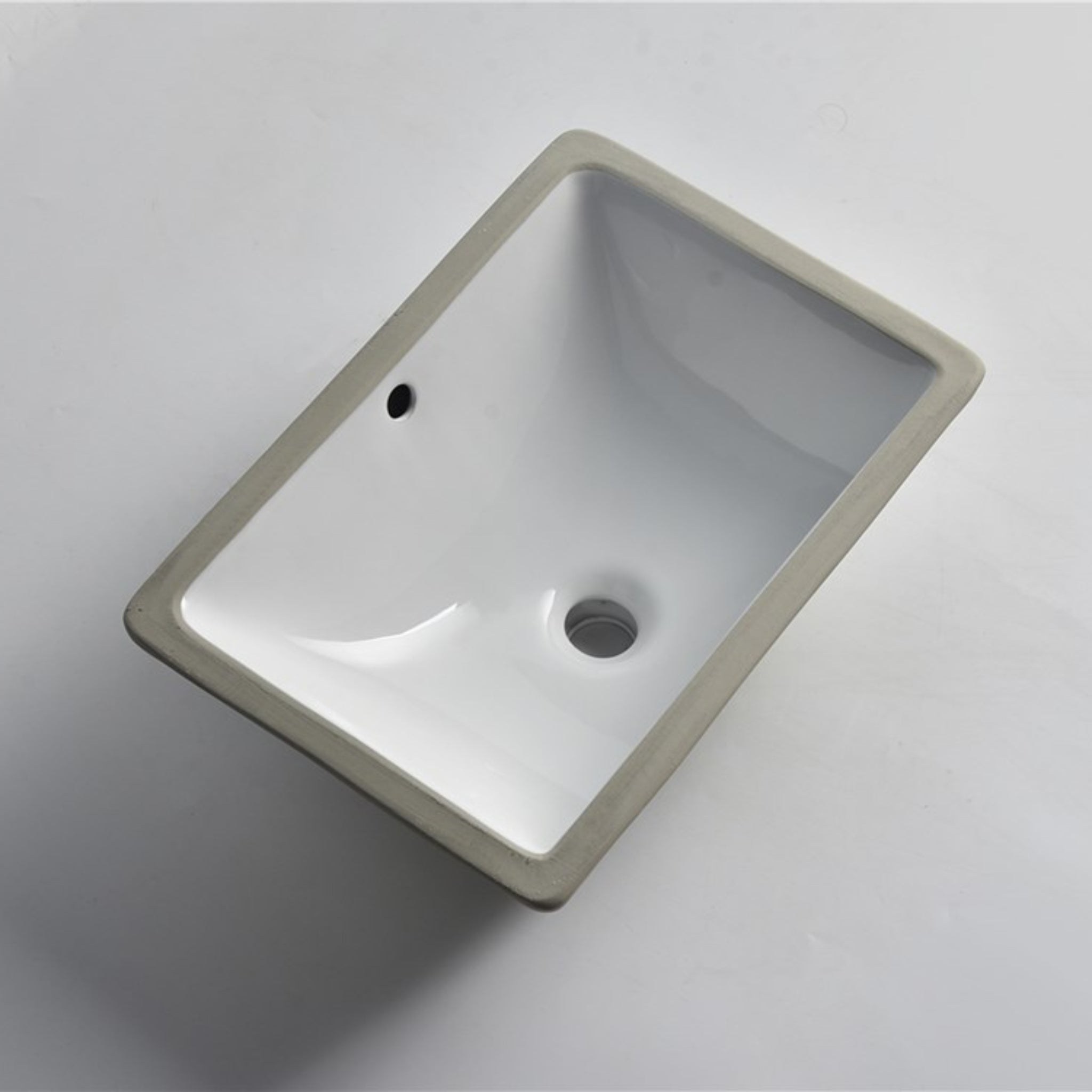 AQUAPERLA CERAMIC RECTANGULAR UNDERMOUNT BASIN GLOSS WHITE 465MM