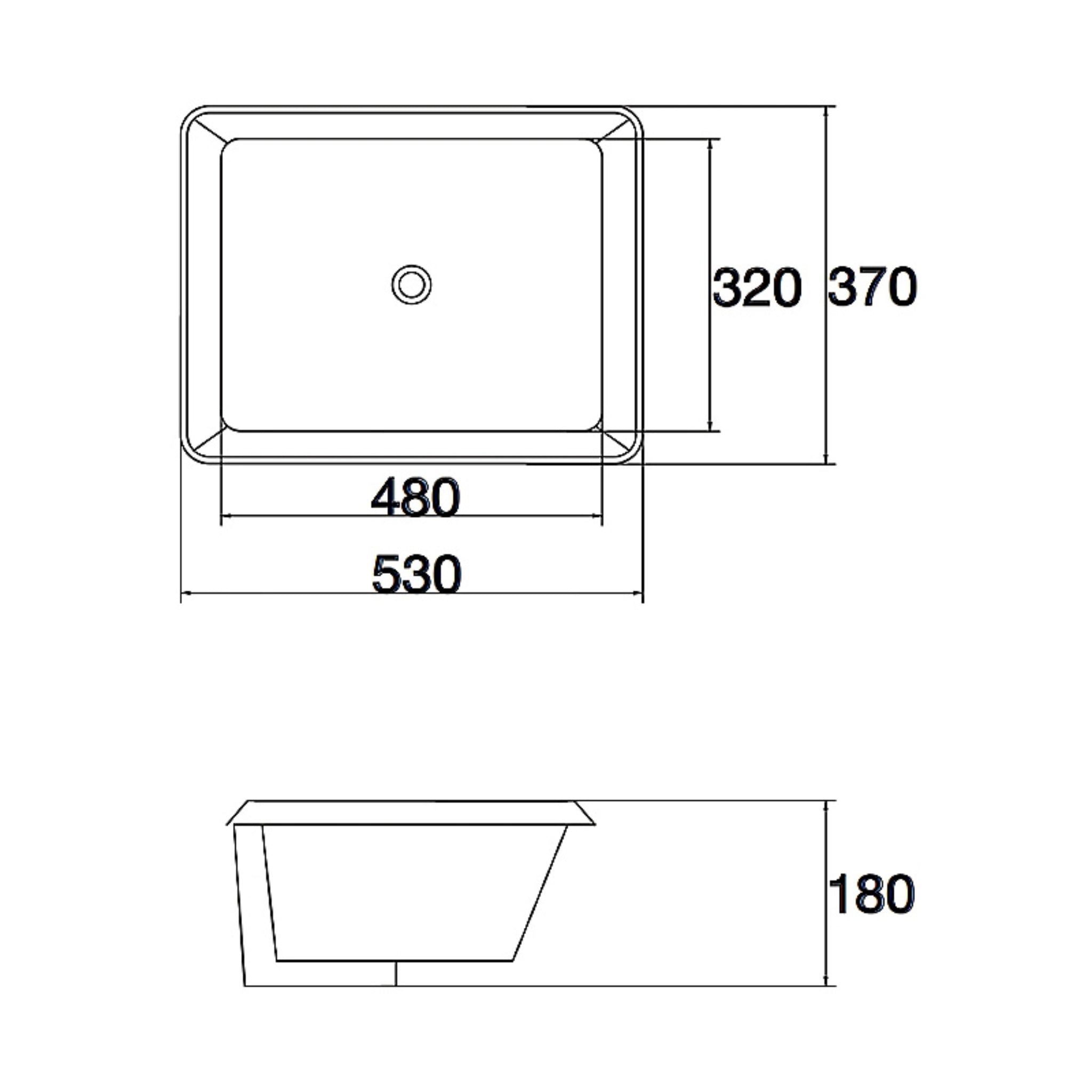 AQUAPERLA CERAMIC RECTANGULAR UNDERMOUNT BASIN MATTE WHITE 530MM