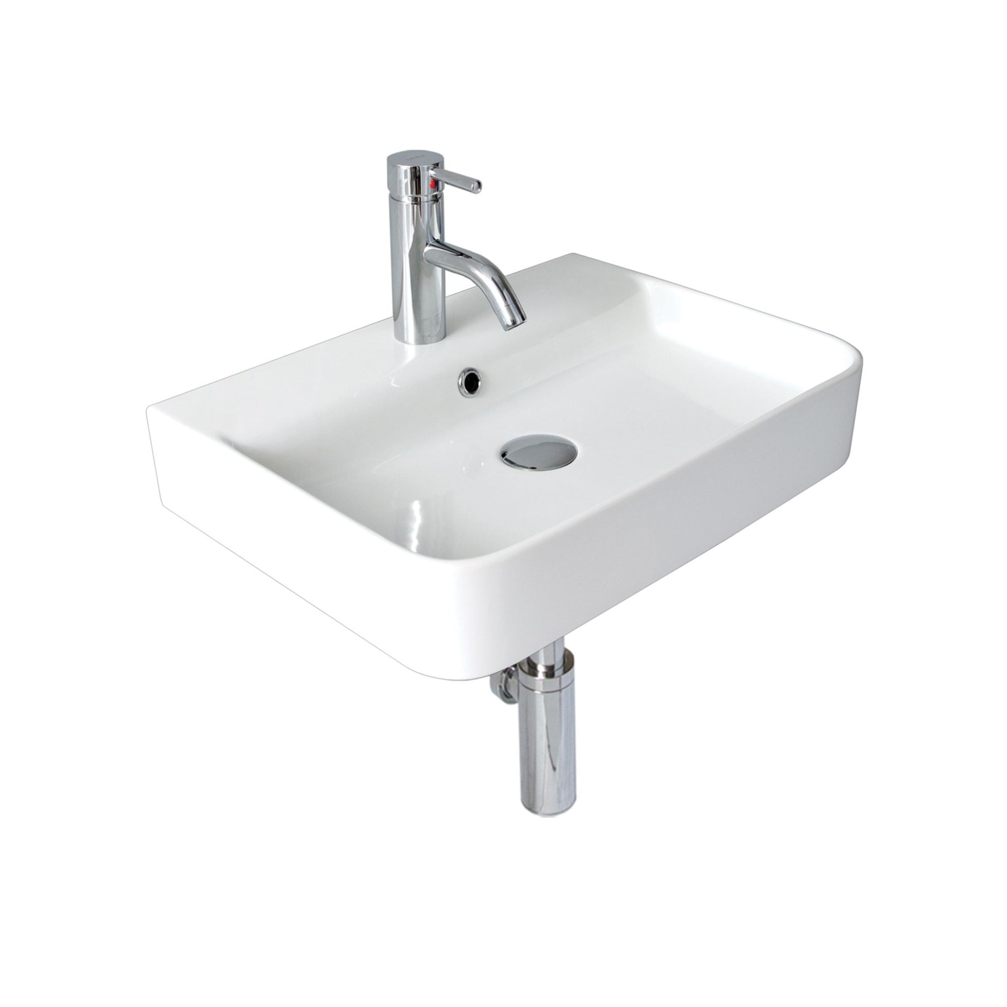 SEIMA LIMNI 015 ABOVE COUNTER / WALL HUNG BASIN WITH OVERFLOW GLOSS WHITE 545MM