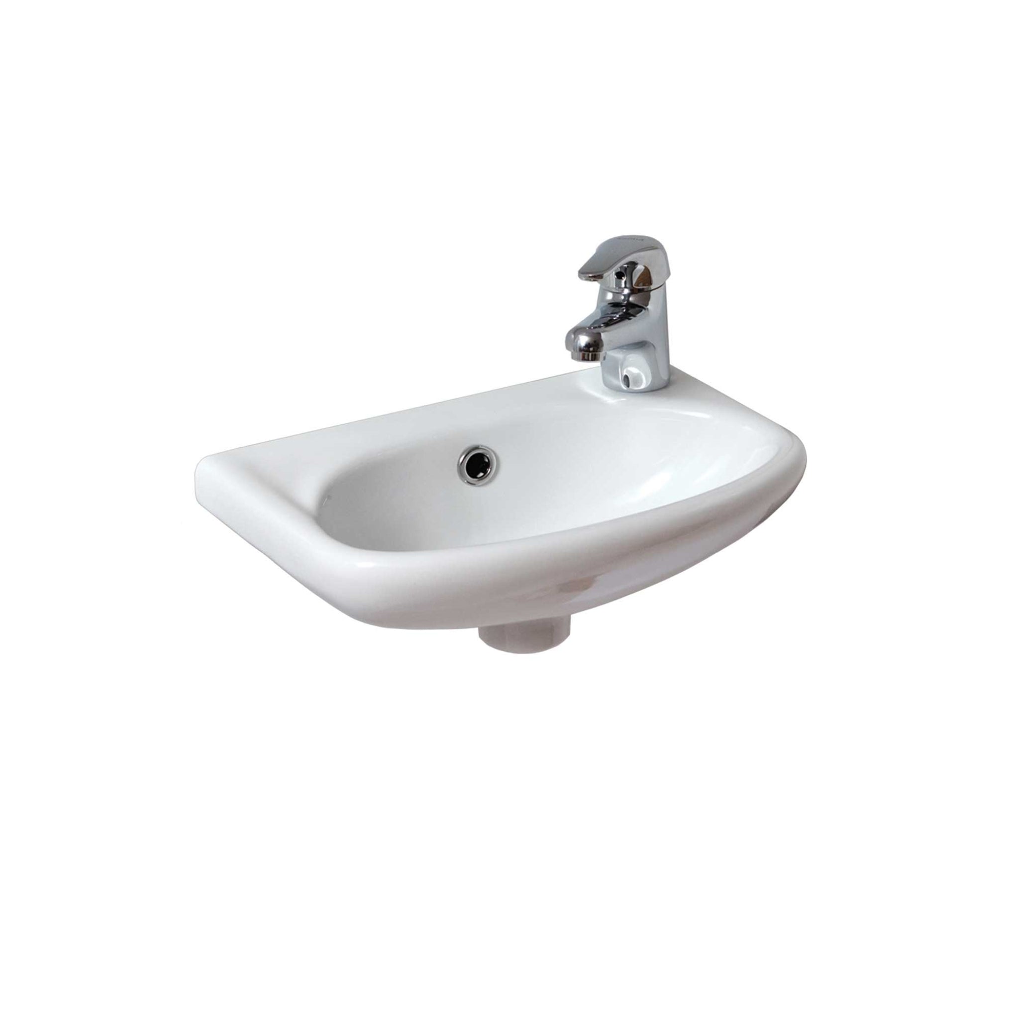 SEIMA CHIOS 512 WALL HUNG BASIN WITH OVERFLOW GLOSS WHITE 385MM