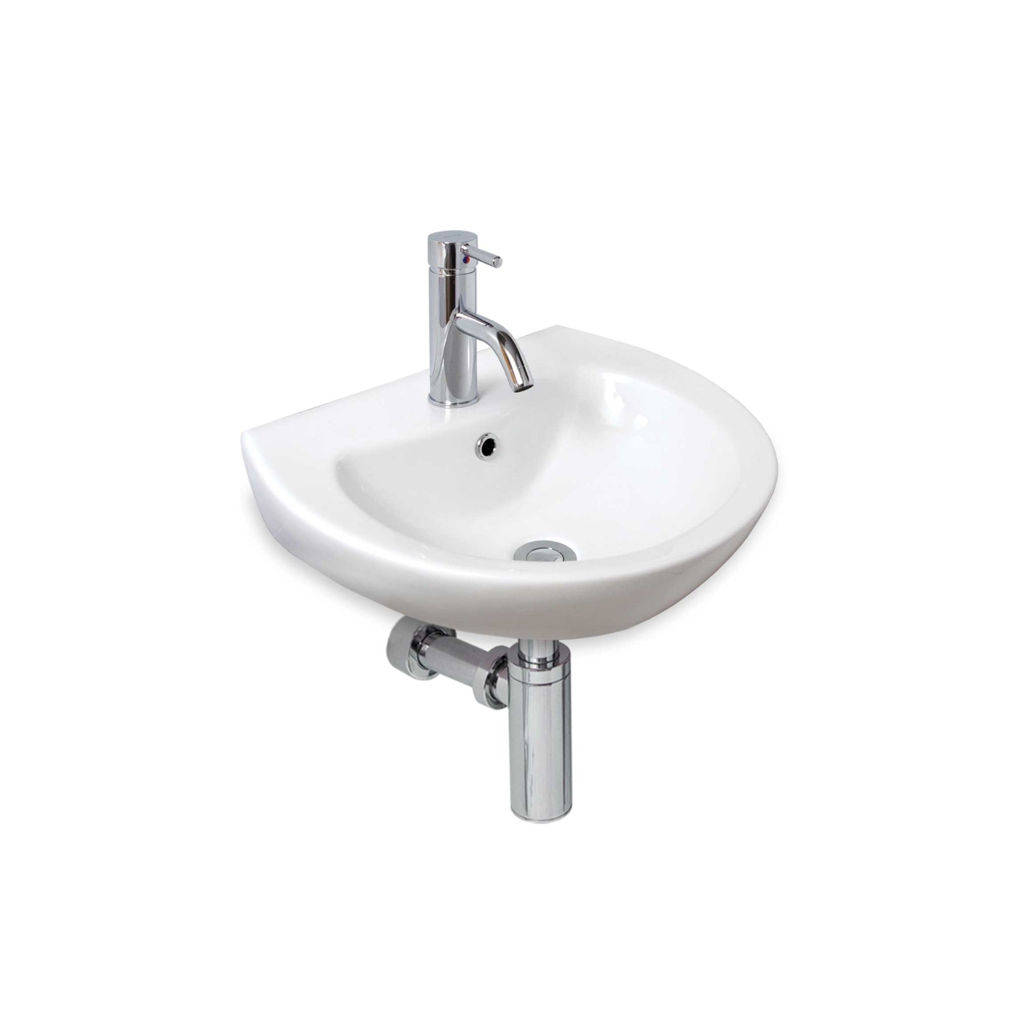 SEIMA CHIOS 515 WALL HUNG BASIN WITH TAPHOLE & OVERFLOW GLOSS WHITE 500MM