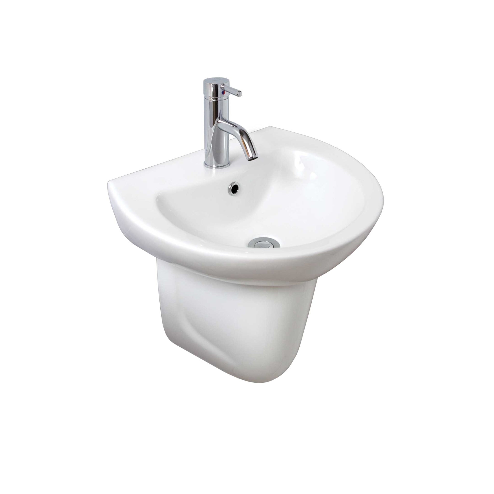 SEIMA CHIOS 515 WALL HUNG BASIN WITH TAPHOLE & OVERFLOW GLOSS WHITE 500MM