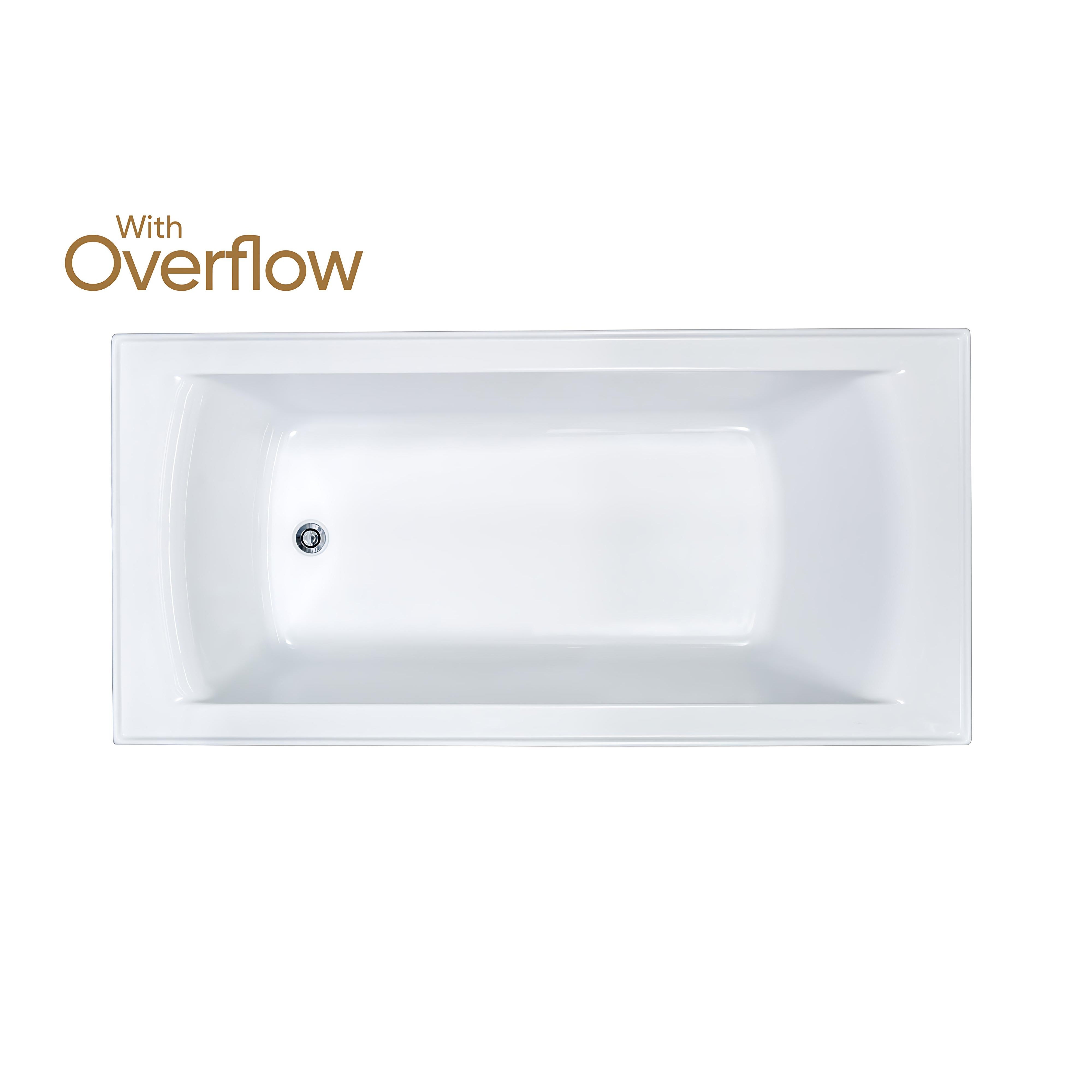 SEIMA SYROS 103 INSET BATHTUB WITH PREMIUM OVERFLOW GLOSS WHITE (AVAILABLE IN 1525MM AND 1675MM)