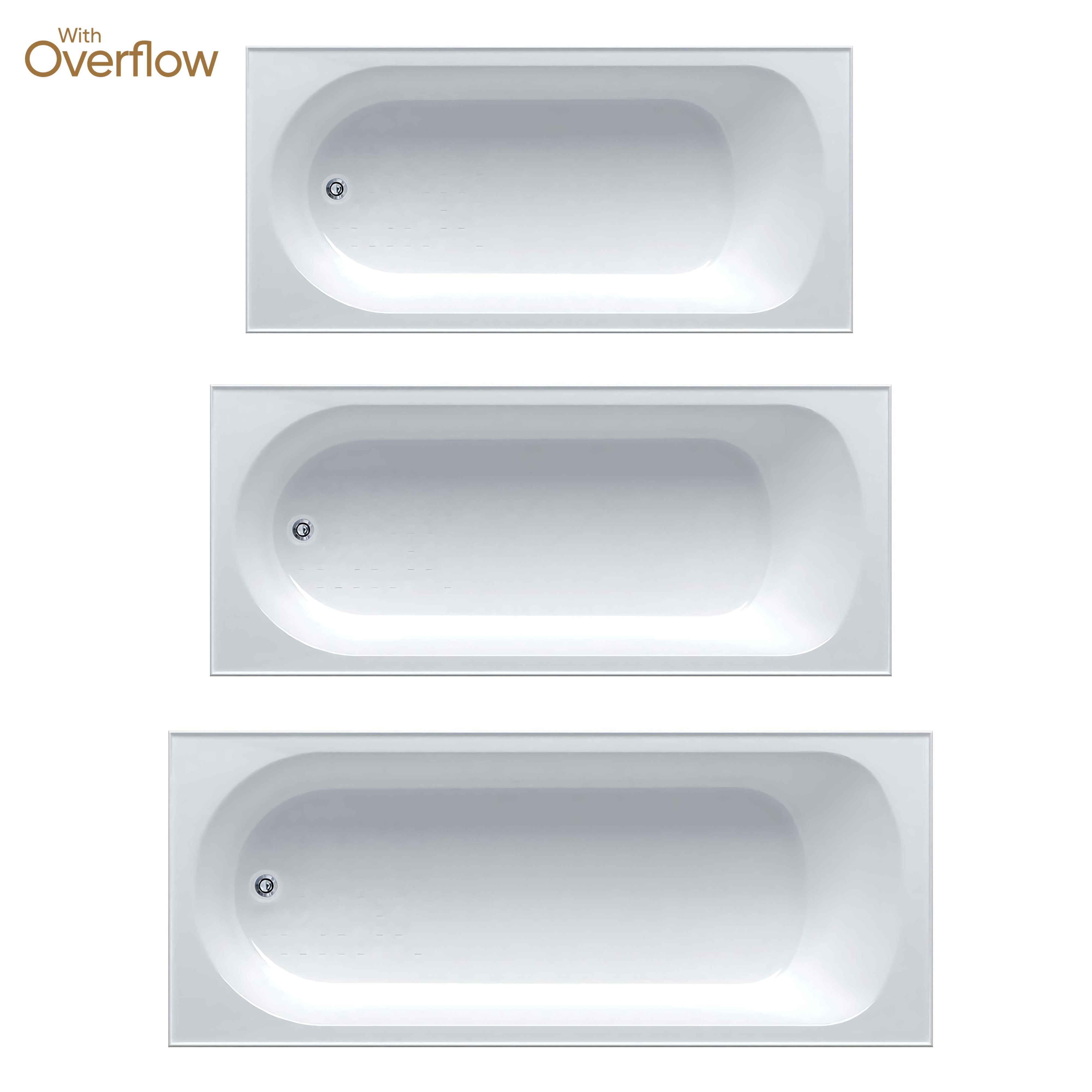 SEIMA CHIOS 102 TONDO INSET BATHTUB WITH PREMIUM OVERFLOW GLOSS WHITE (AVAILABLE IN 1525MM, 1675MM AND 1790MM)