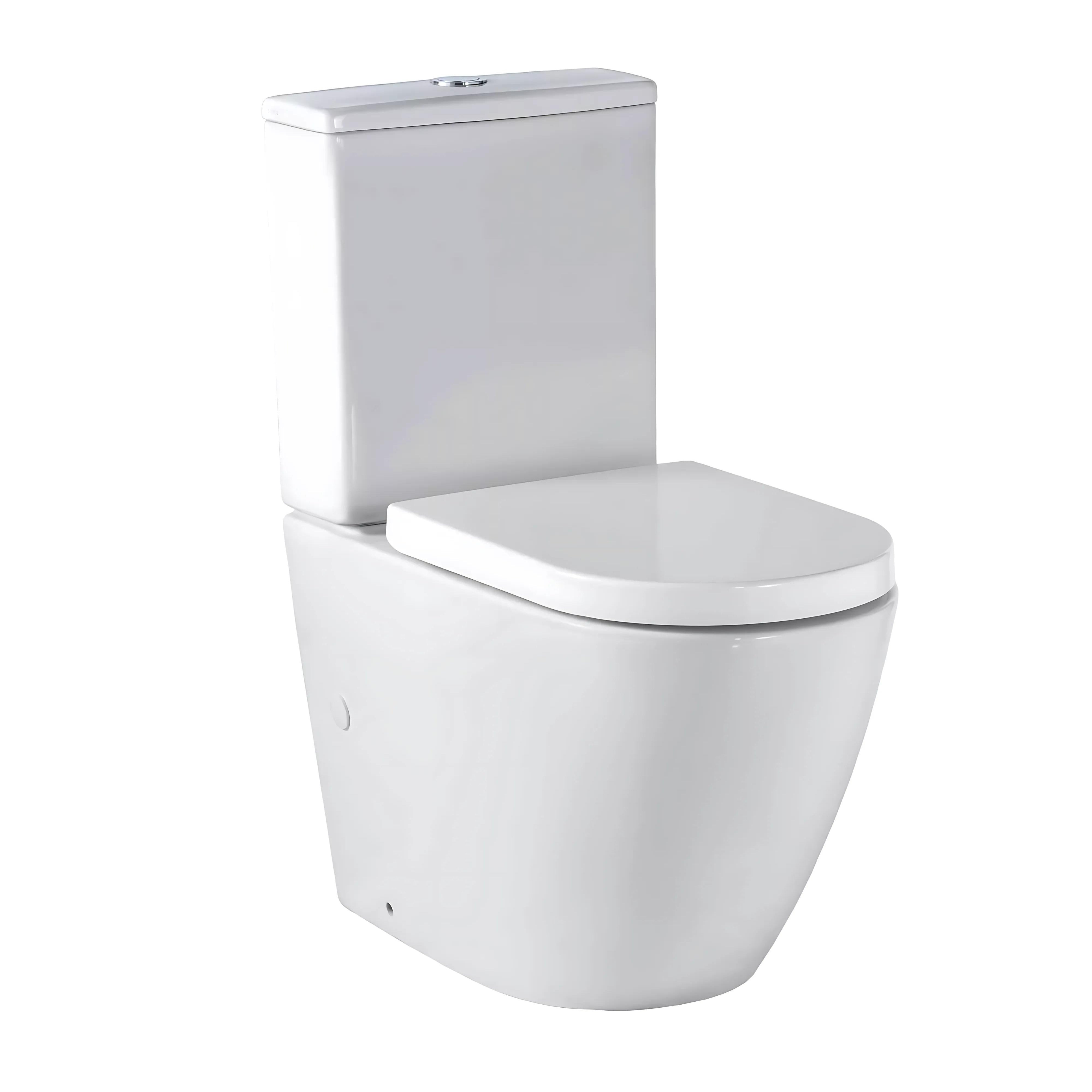 SEIMA ARKO RIMLESS CLOSE COUPLED TOILET SUITE GLOSS WHITE