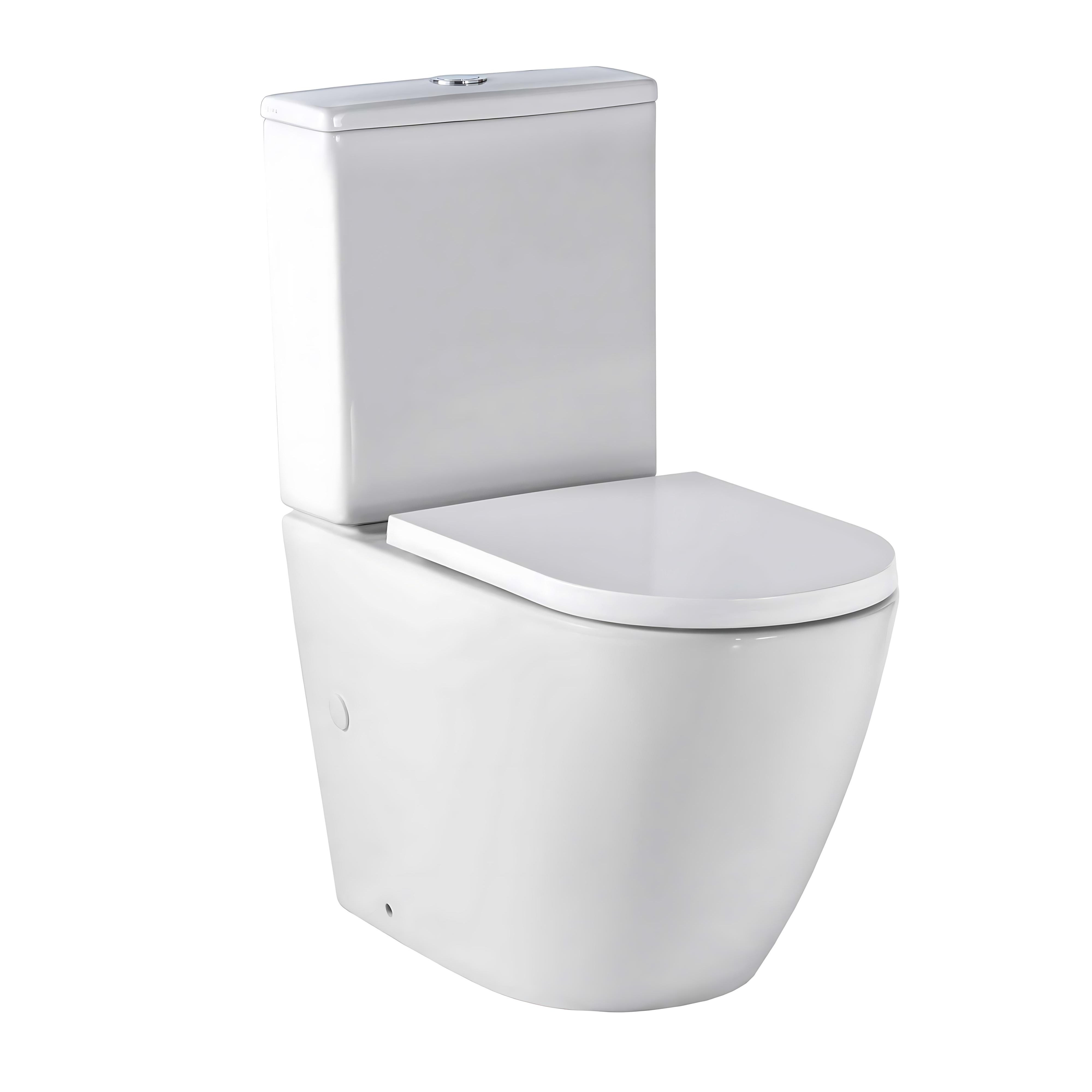 SEIMA ARKO RIMLESS CLOSE COUPLED TOILET SUITE GLOSS WHITE