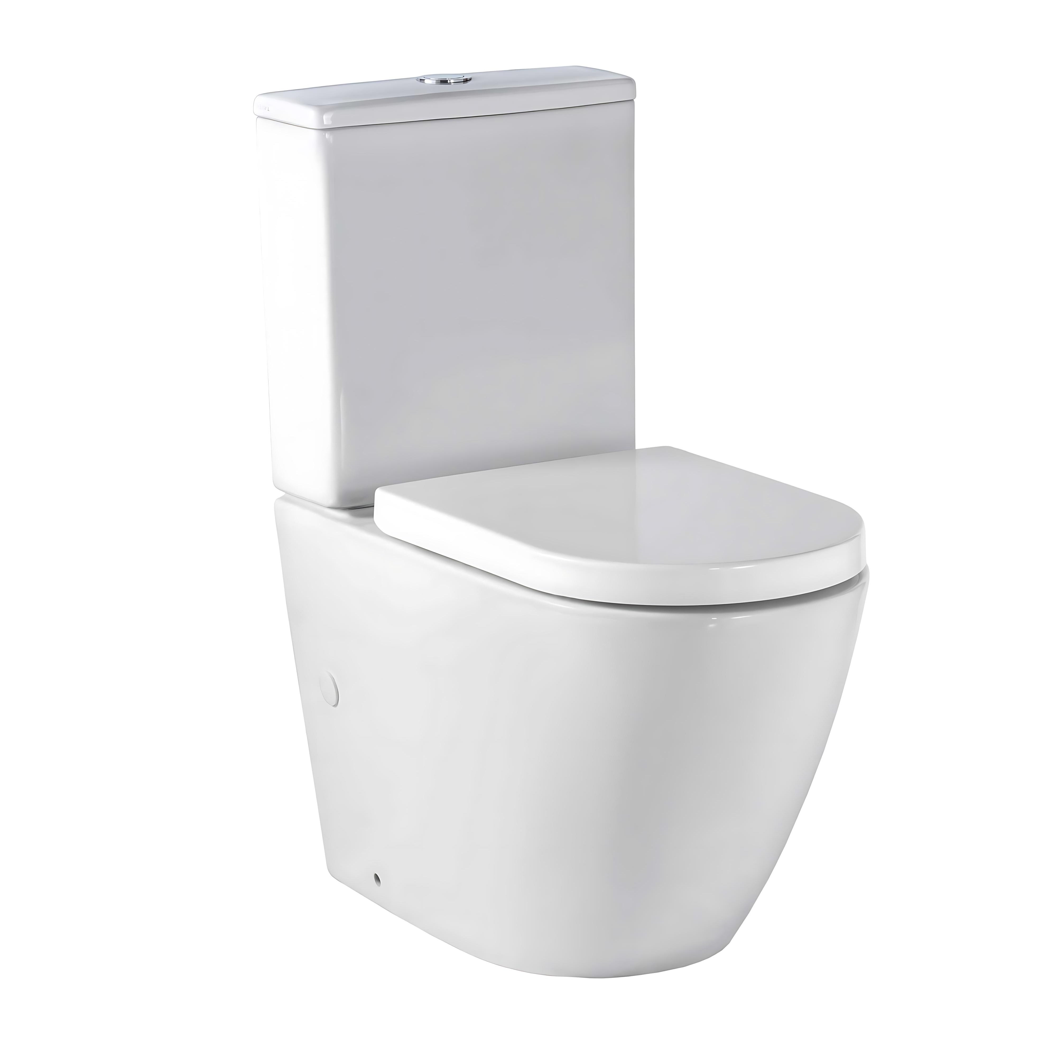 SEIMA ARKO RIMLESS CLOSE COUPLED TOILET SUITE GLOSS WHITE