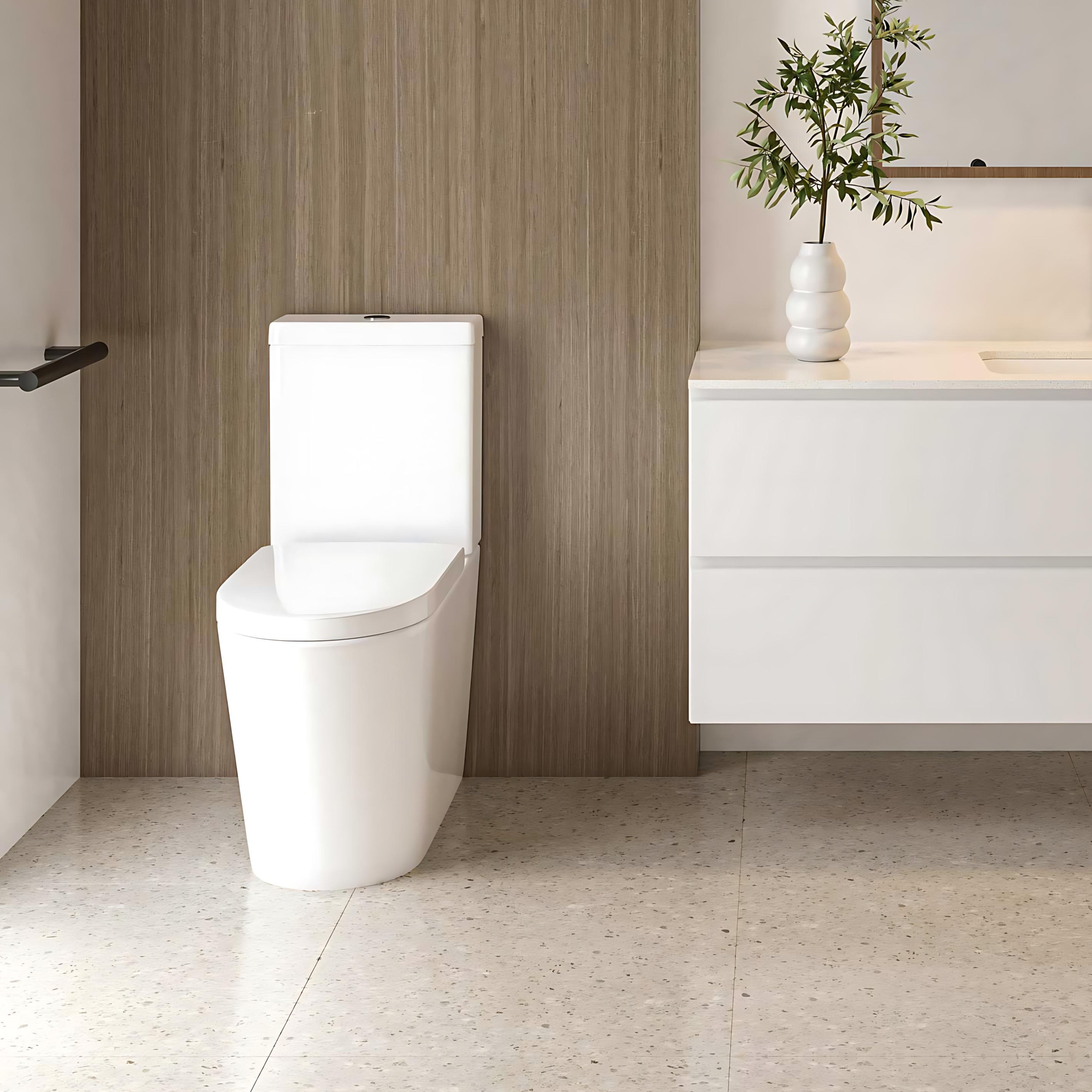 SEIMA MODIA CARE RIMLESS CLOSE COUPLED TOILET SUITE GLOSS WHITE