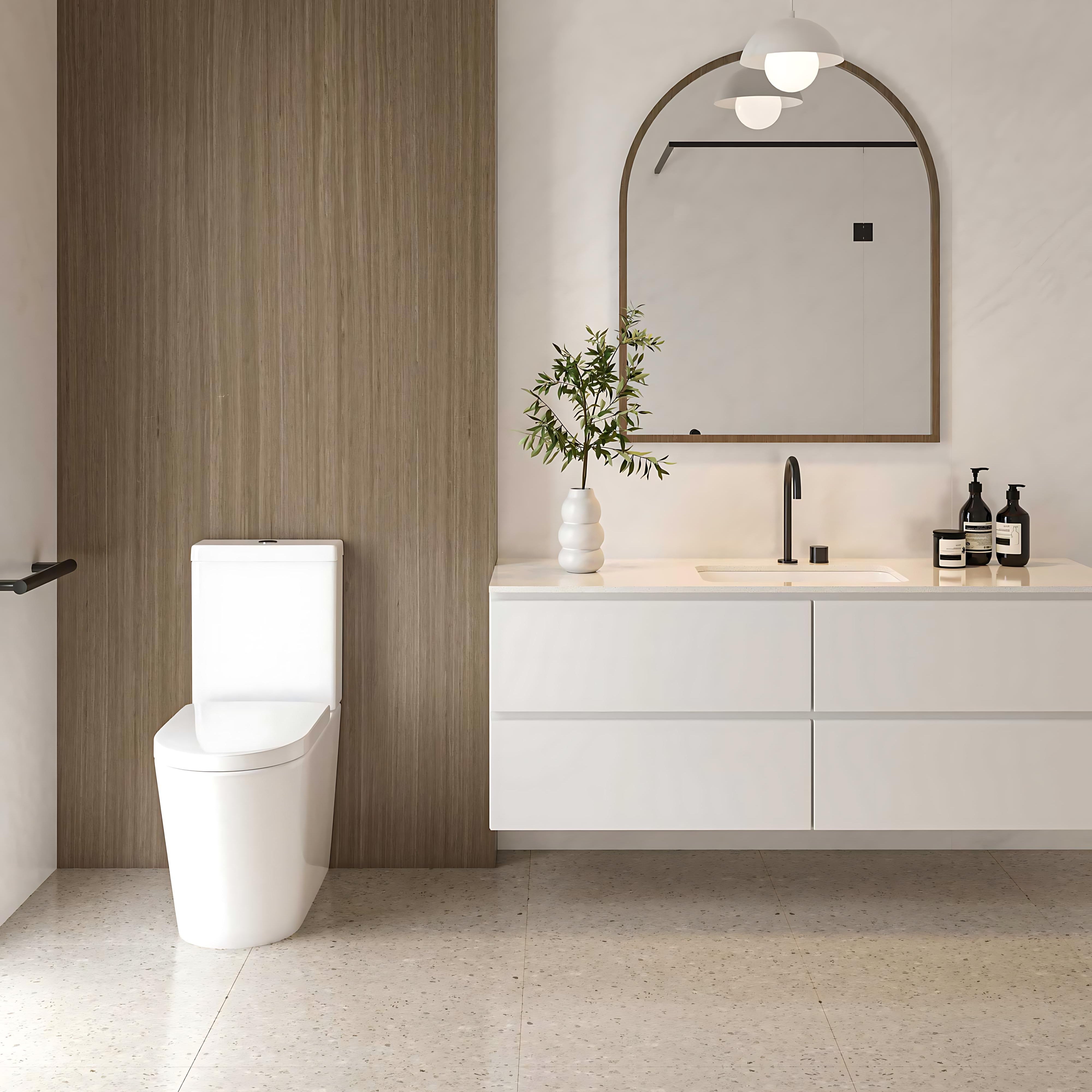 SEIMA MODIA CARE RIMLESS CLOSE COUPLED TOILET SUITE GLOSS WHITE